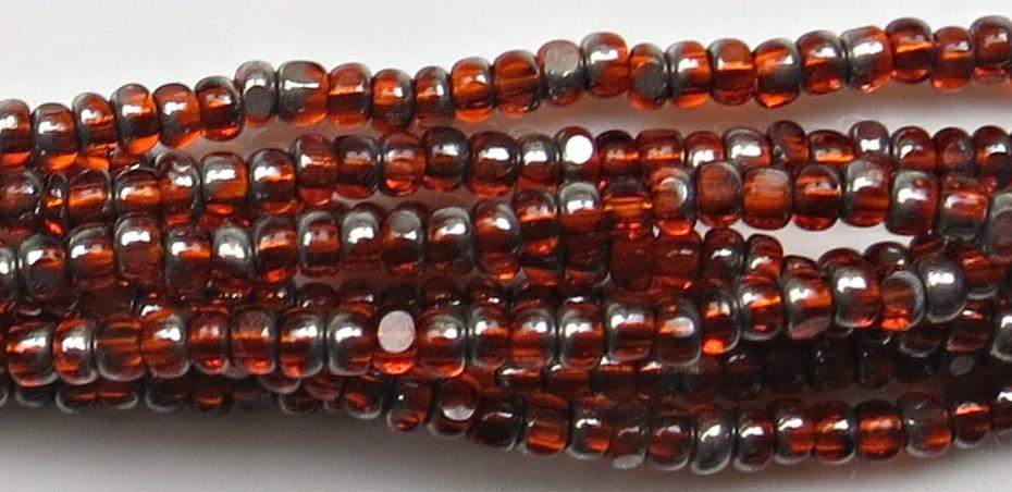 11/0 Charlotte Cut Beads Patina Transparent Light Orange Gun Metal 10/20/50/250/500 Grams 1300 Pieces