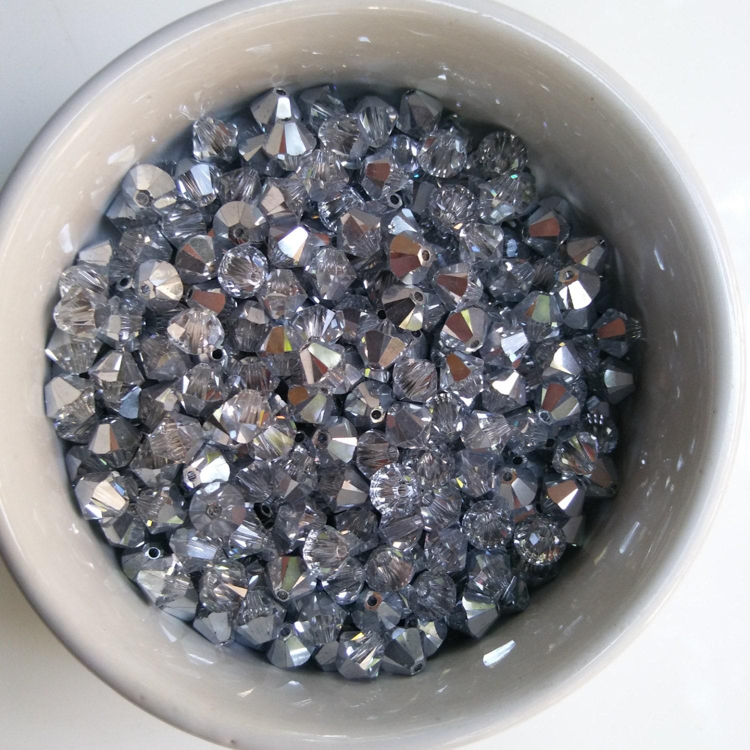 6mm Crystal Comet Argent Light Bicone beads Cuts 12/36/72/144/288 Pieces (234) Rare findings, jewelry making, craft supplies, embellishment