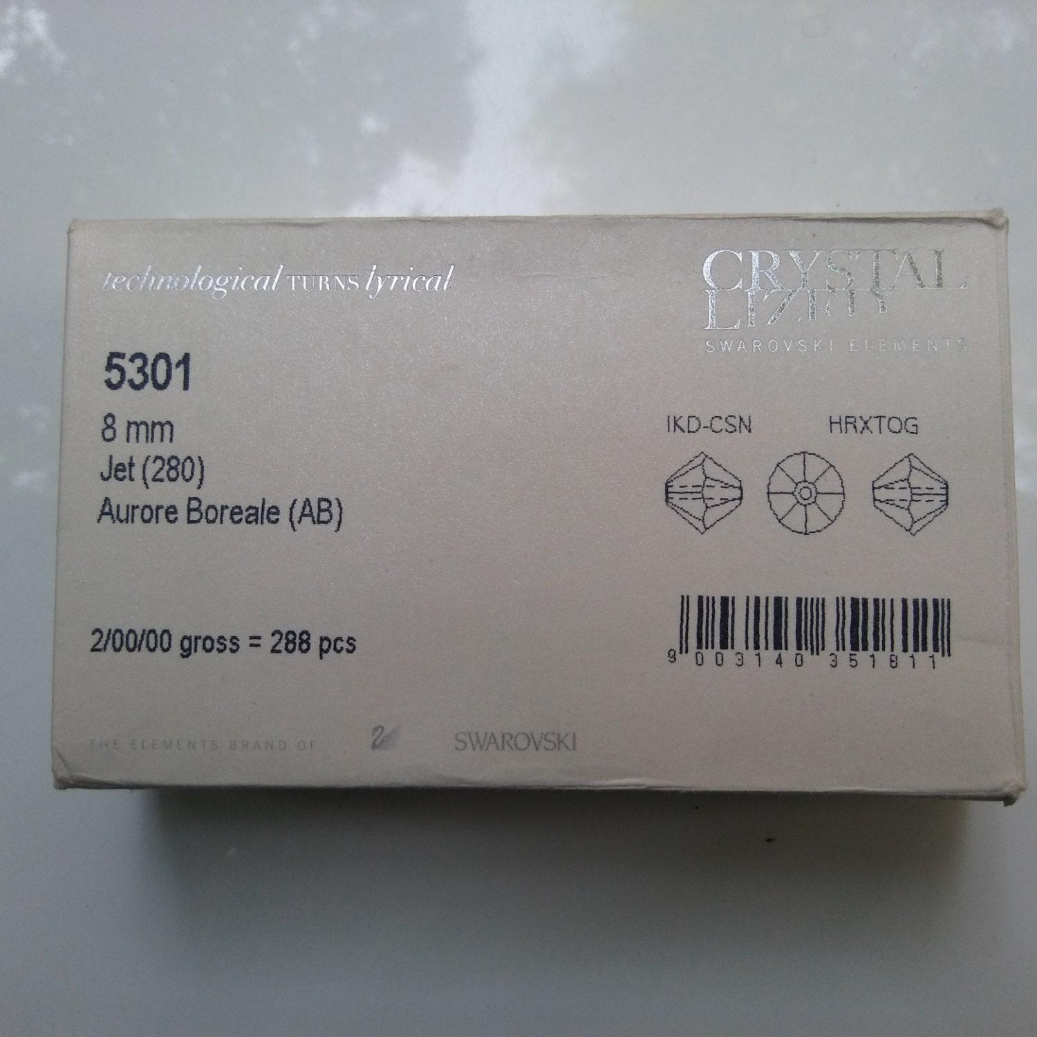 6/8 MM Jet Aurore Boreale Swarovski Bicone 16 Cuts 6/12/24/36/72/144/288 Pieces (280)