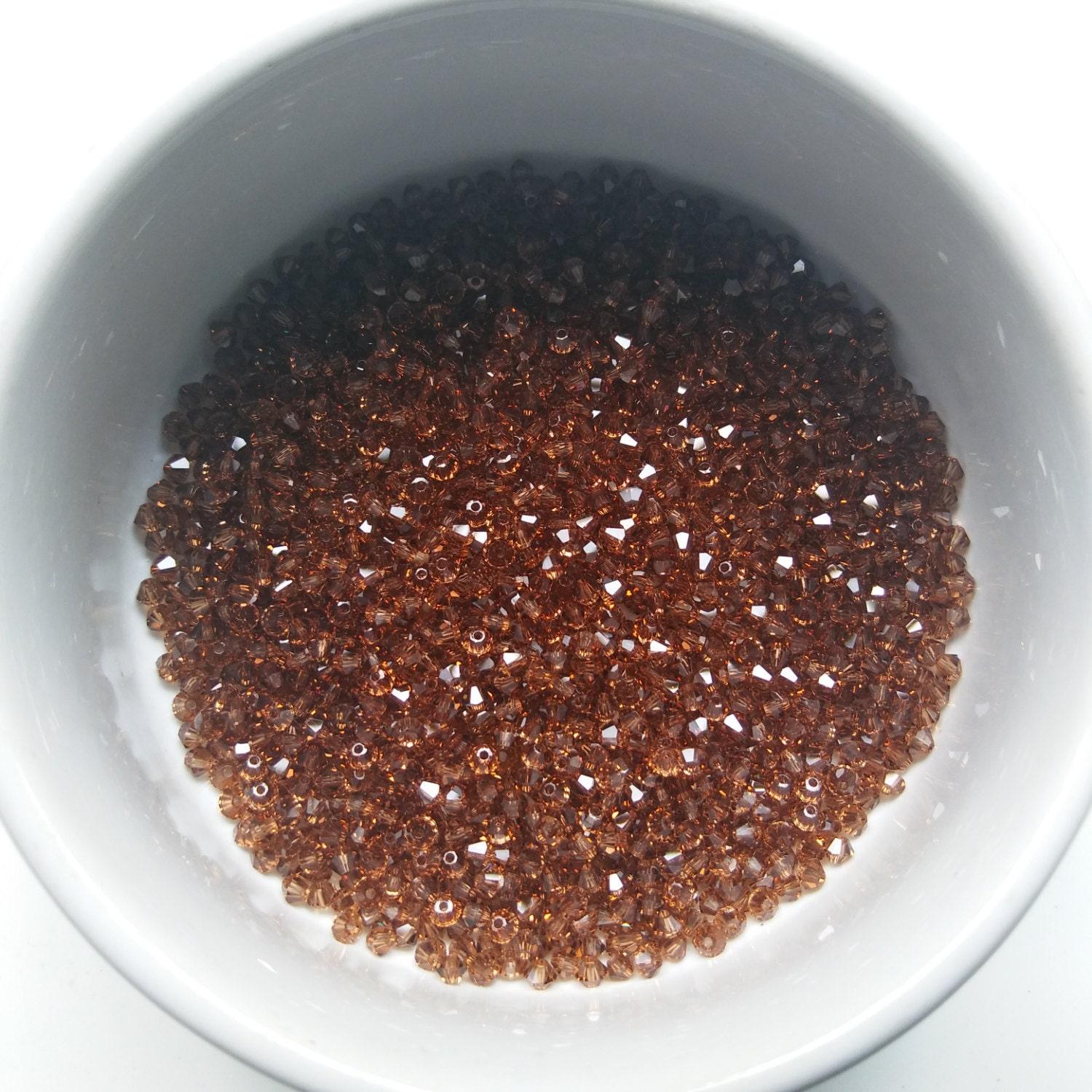 2.5MM Light Smoked Topaz Swarovski Bicone Beads 36/72/144/432/1000 Pieces (221) Haute Couture materials, jewelry making, premium supplies