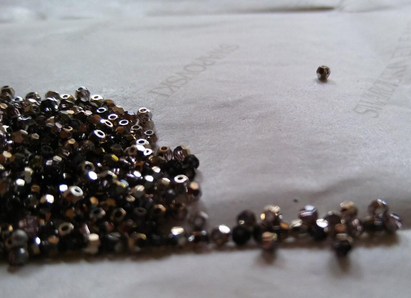 Swarovski (2mm) Metallic Vintage Rose Comet Argent Light 2x Rondells 72 Pieces Jewelry findings, embroidery materials, jewelry making, rare