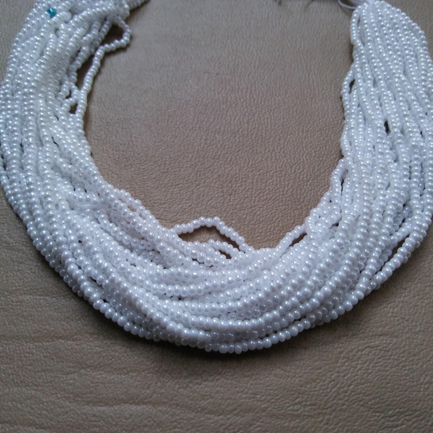 11/0 Czech Seed Bead Chalkwhite Opaque Luster 1/5/25/25/50/100 Full hanks Preciosa Ornella loose beads, mix bead, embroidery materials