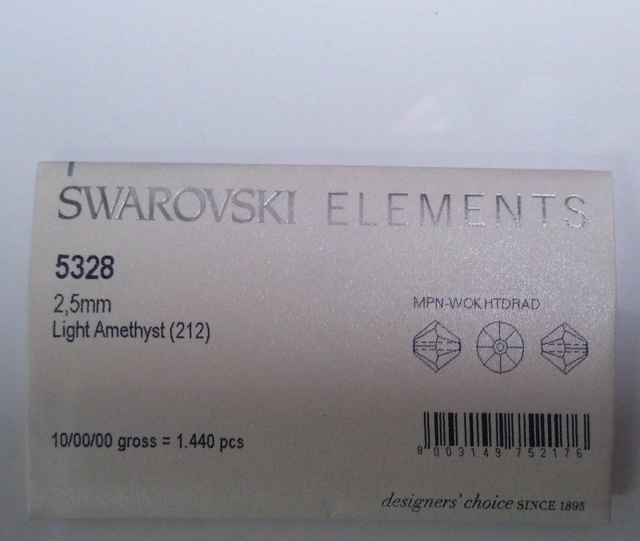 2.5mm Light Amethyst Swarovski Bicone Xillion Cuts 36/72/144/432/1000 Pieces (212) 5328 jewelry making, couture embellishments, vintage bead