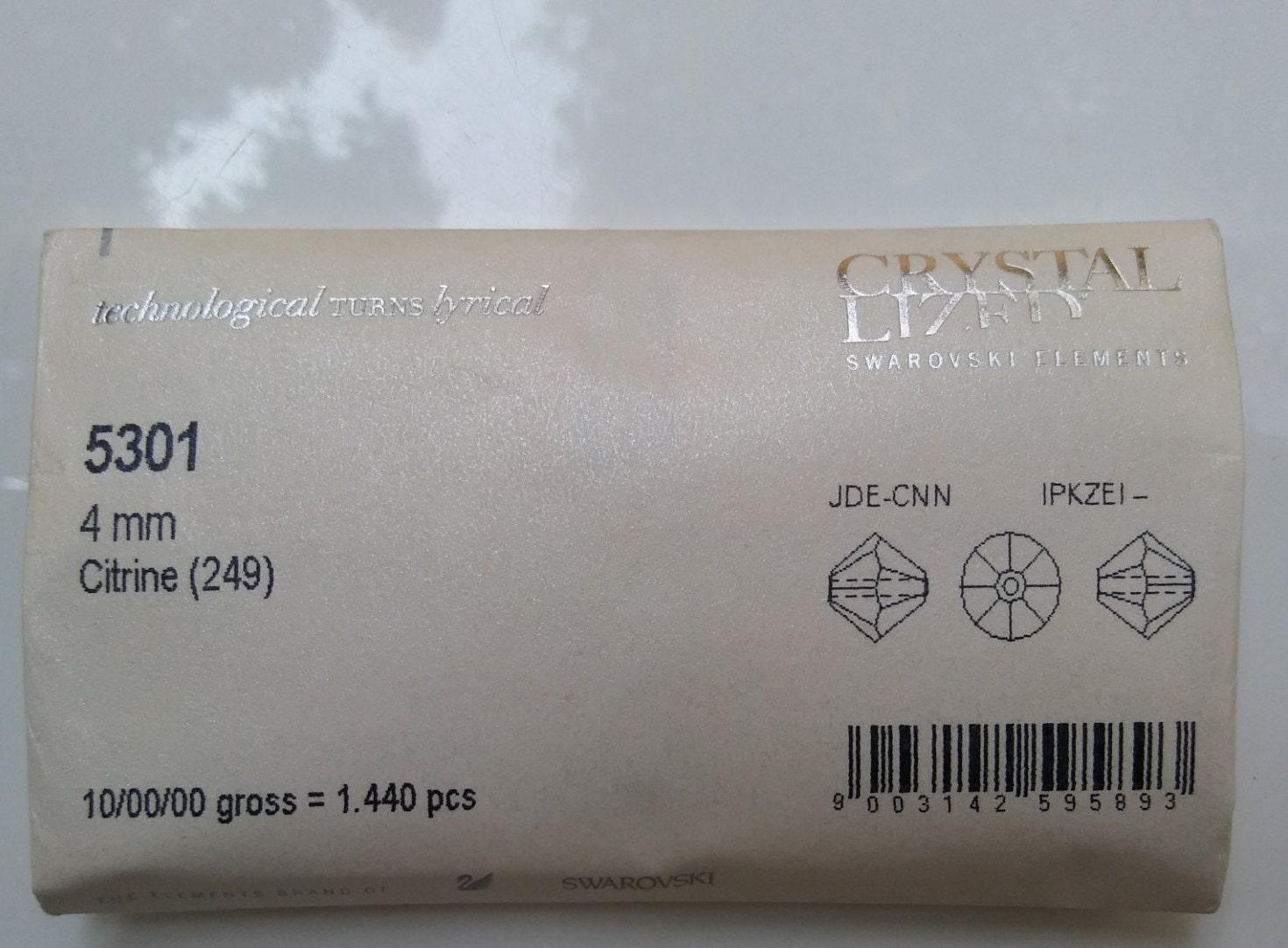 4mm Citrine Swarovski Bicone beads Cuts 36/72/144/432/720 Pieces (249) VINTAGE SWAROVSKI, jewelry making, embroidery materials, craft supply
