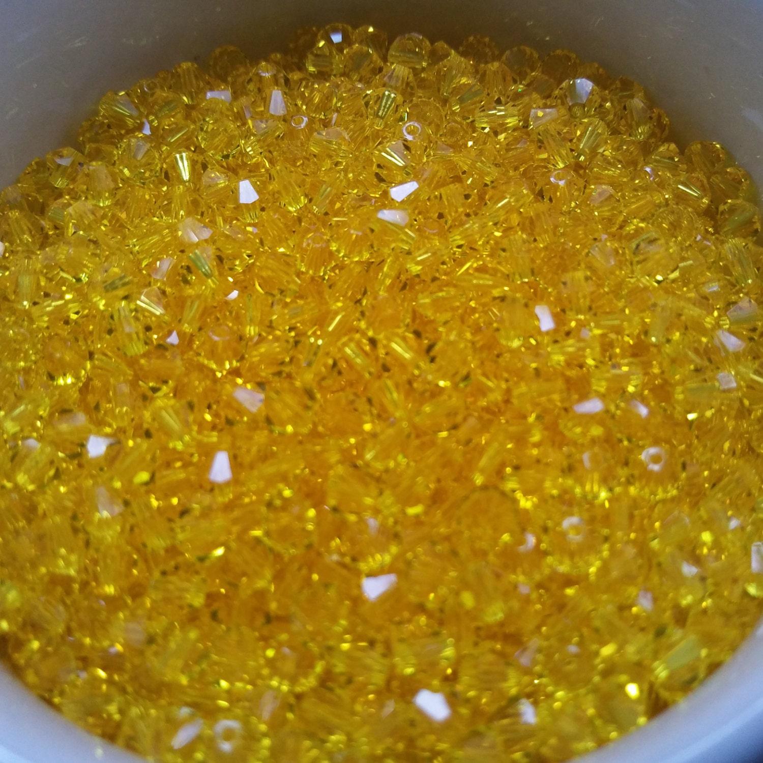 6MM Citrine Swarovski Bicone Beads 12/36/72/144/288 Pieces (249) embroidery materials, jewelry making, rare beads, wedding decorations, rare