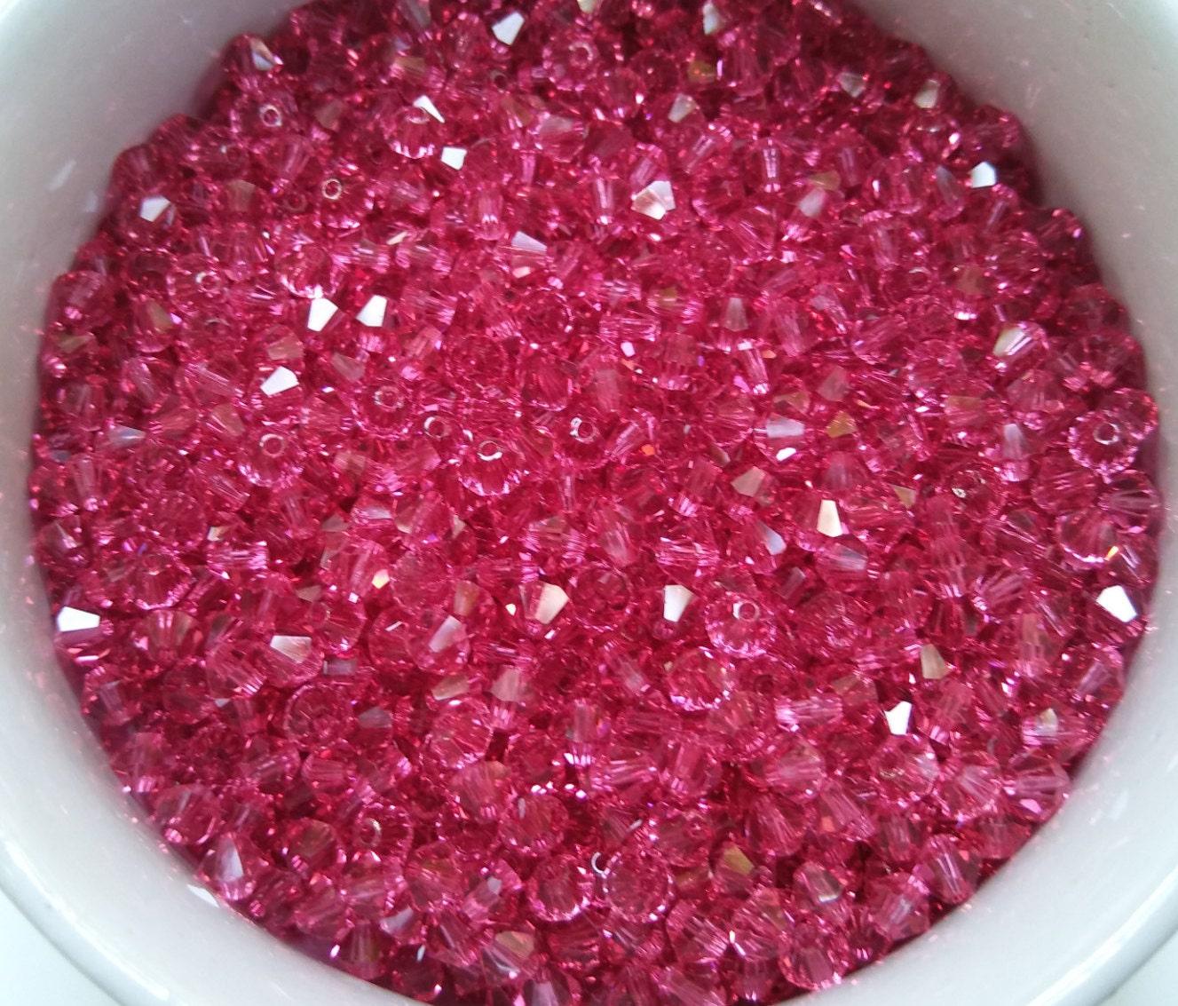 6mm Indian Pink Swarovski Bicone 12/36/72/144/288 Pieces (289) Jewelery making beads Rare findings, craft supplies, vintage embellishment