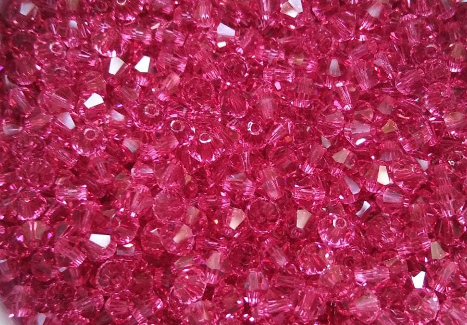 6mm Indian Pink Swarovski Bicone 12/36/72/144/288 Pieces (289) Jewelery making beads Rare findings, craft supplies, vintage embellishment