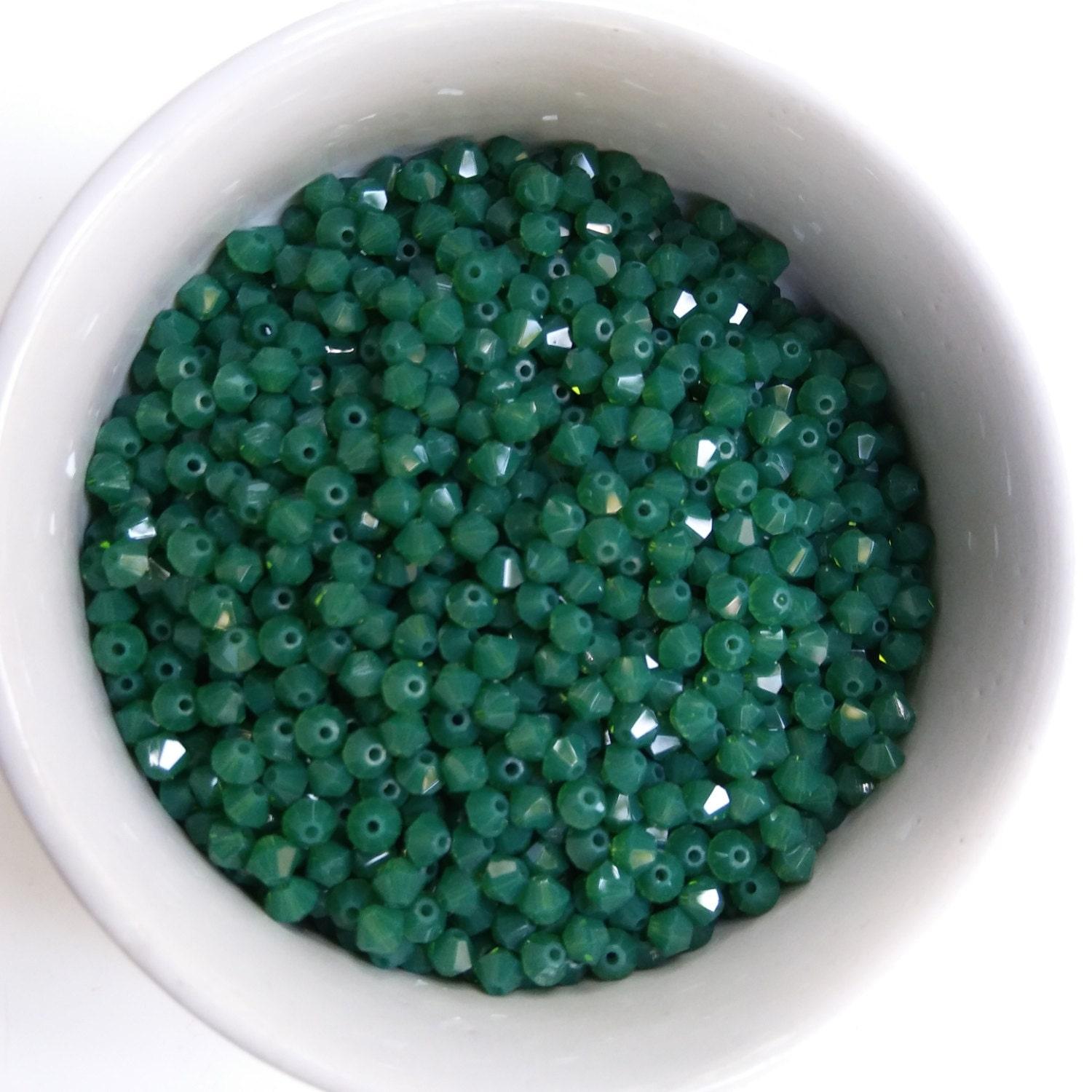 3mm Palace Green Opal Swarovski Bicone beads 36/72/144/432/720 Pieces (393) jewelry supplies, couture embroidery, wedding embellishments