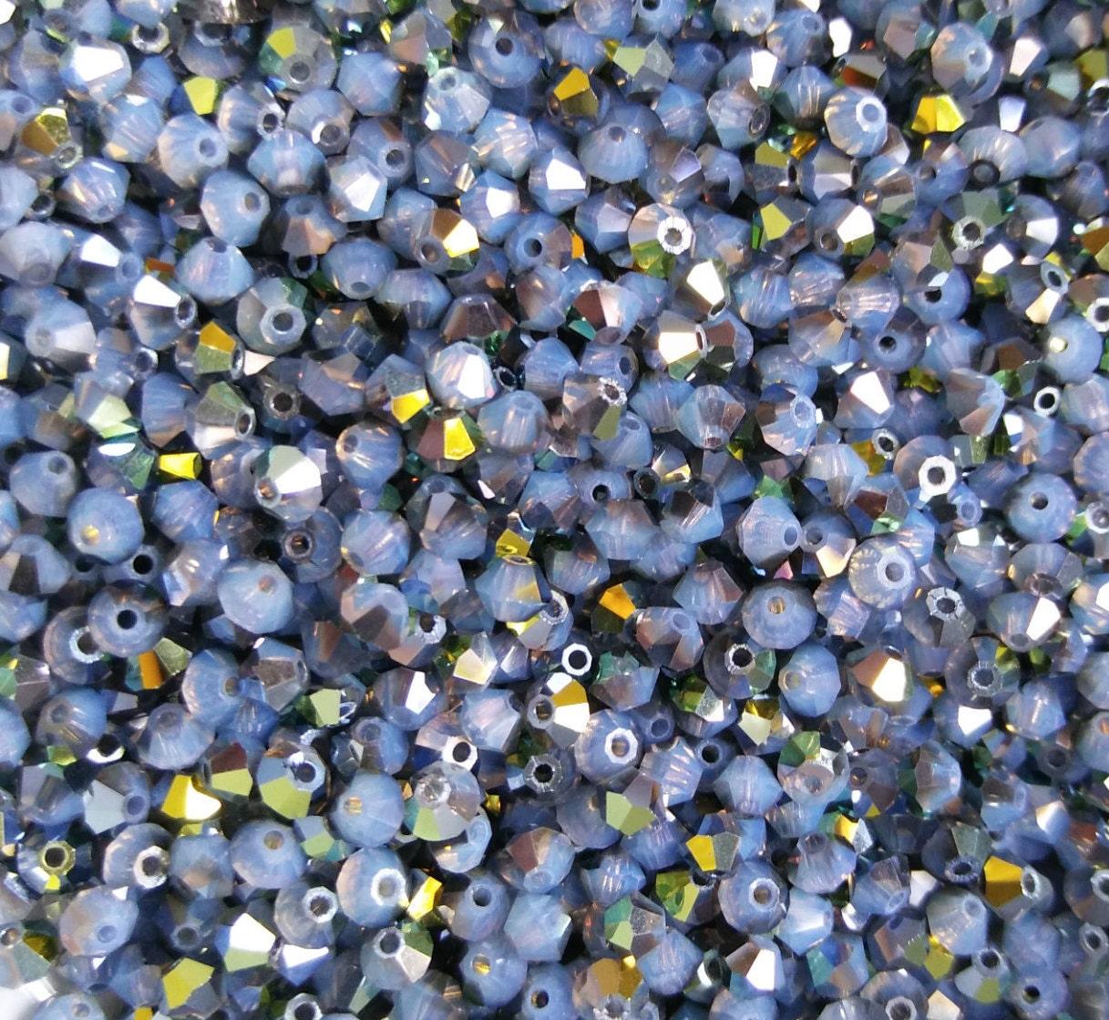 5/6mm White Opal Star Shine Swarovski Bicone Cuts 20/72/144/432/1000 Pieces Rare findings, jewelry making, craft supplies, embellishment