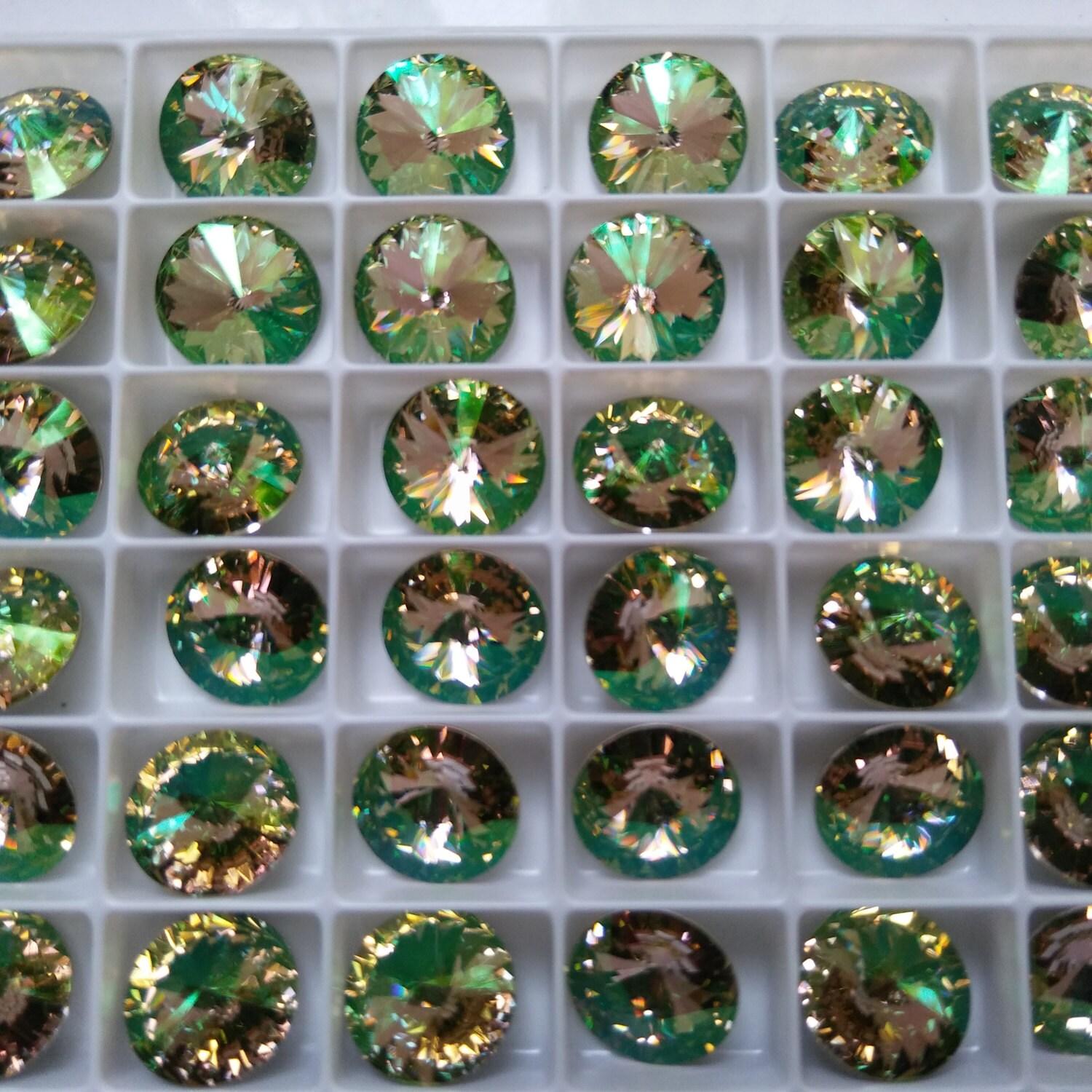 12mm Swarovski 1122 Rivoli Crystal Foiled in 28 Colours 6/12/24 Pieces PREMIUM Materials