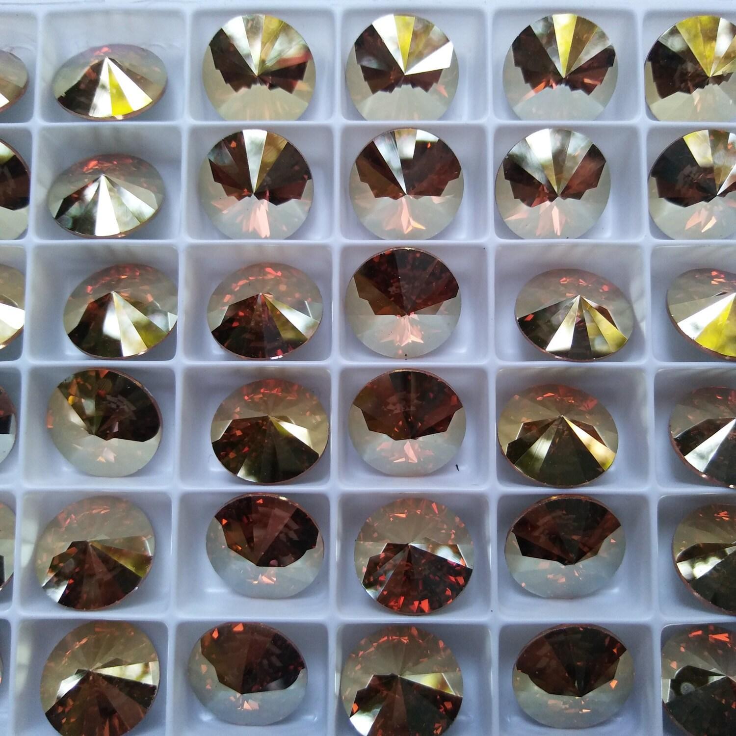 12mm Swarovski 1122 Rivoli Crystal Foiled in 28 Colours 6/12/24 Pieces PREMIUM Materials