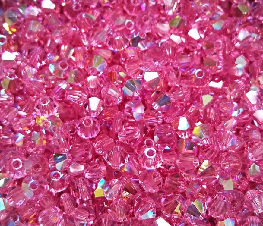 Swarovski (3/4mm) Rose AB Bicones beads 36/72/144/432/720 Pieces rainbow beads, rainbow beads, jewelry making, couture embellishments