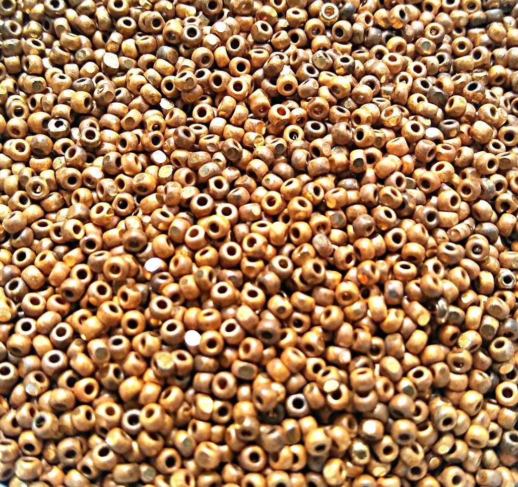 11/0 Charlotte Cut Beads Metallic Matt Dark Gold 10/20/50/250/500 Grams embroidery materials, jewelry making, vintage beads, rare finding