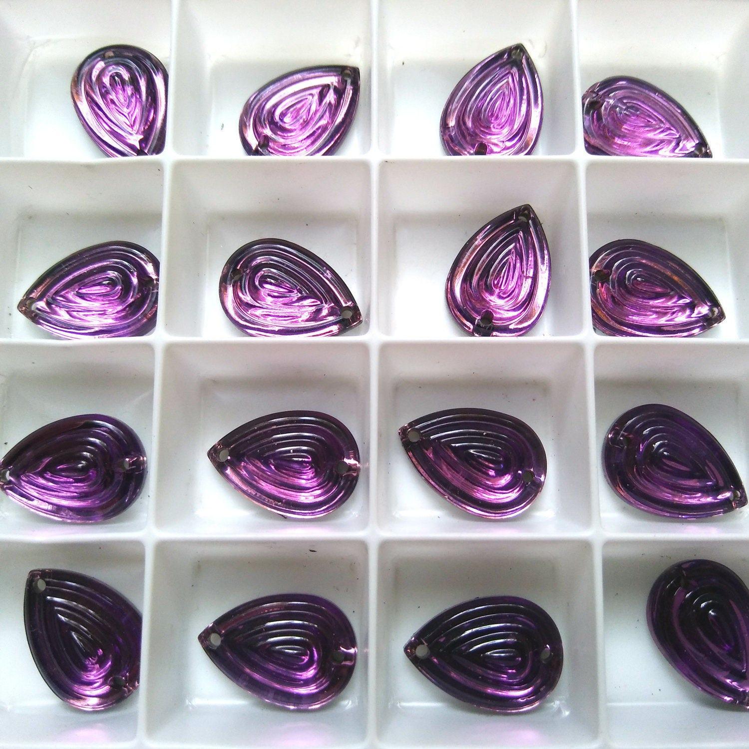 16x11mm Rare Vintage Swarovski Pear Swirl 2 HOLE Sew-On Rhinestones 2/6/12/36 pieces