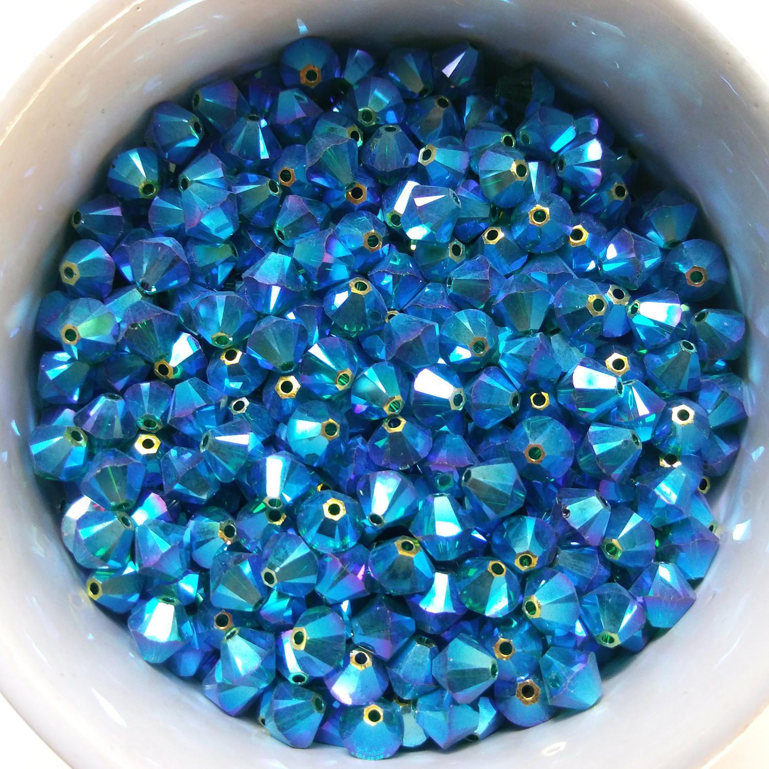 6mm Emerald 2X Aurore Boreale Bicone Cuts 12/36/72/144/288 Pieces (234)