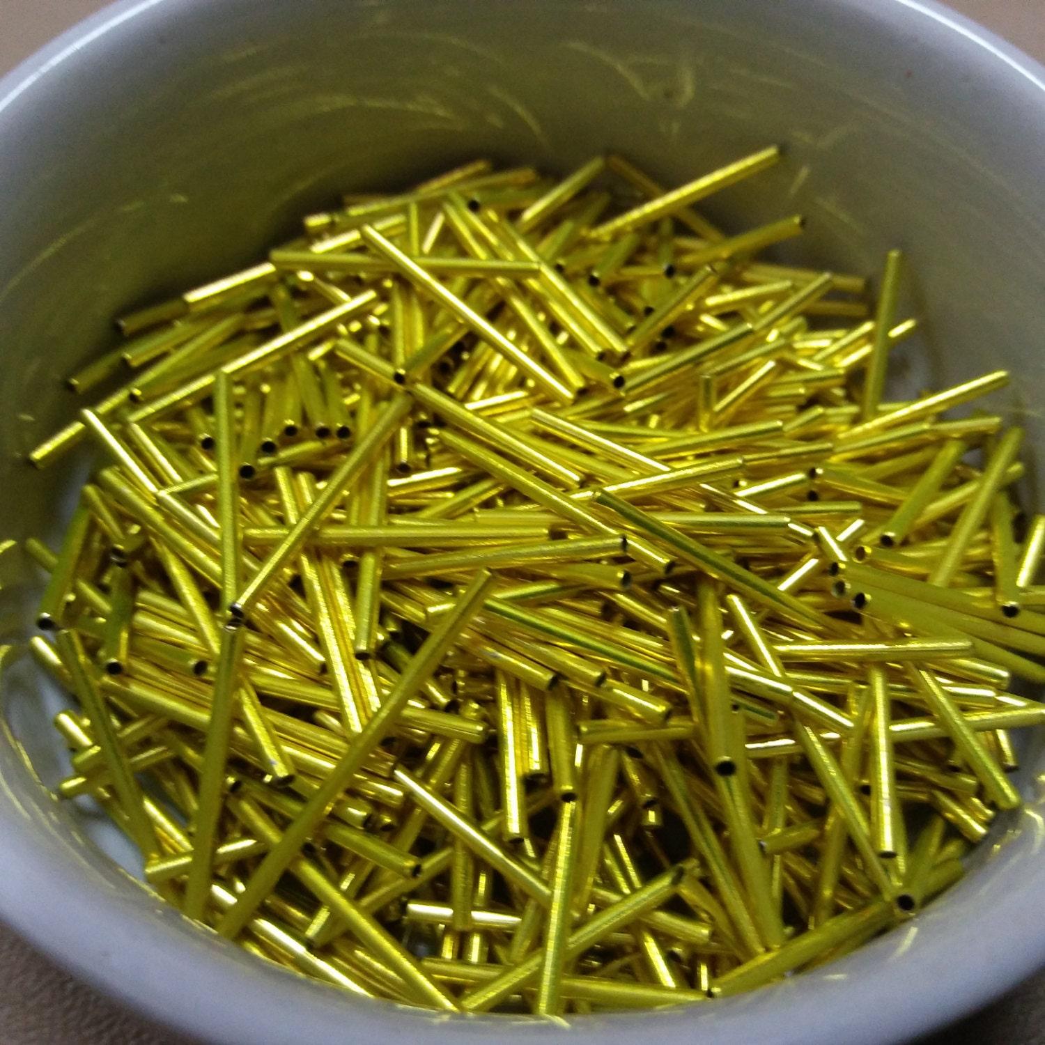 Fine 1.3 MM Seamless Tubes 330 Pieces 10 MM Length rare findings, brass tubes, jewelry making, craft supplies, decoration, couture