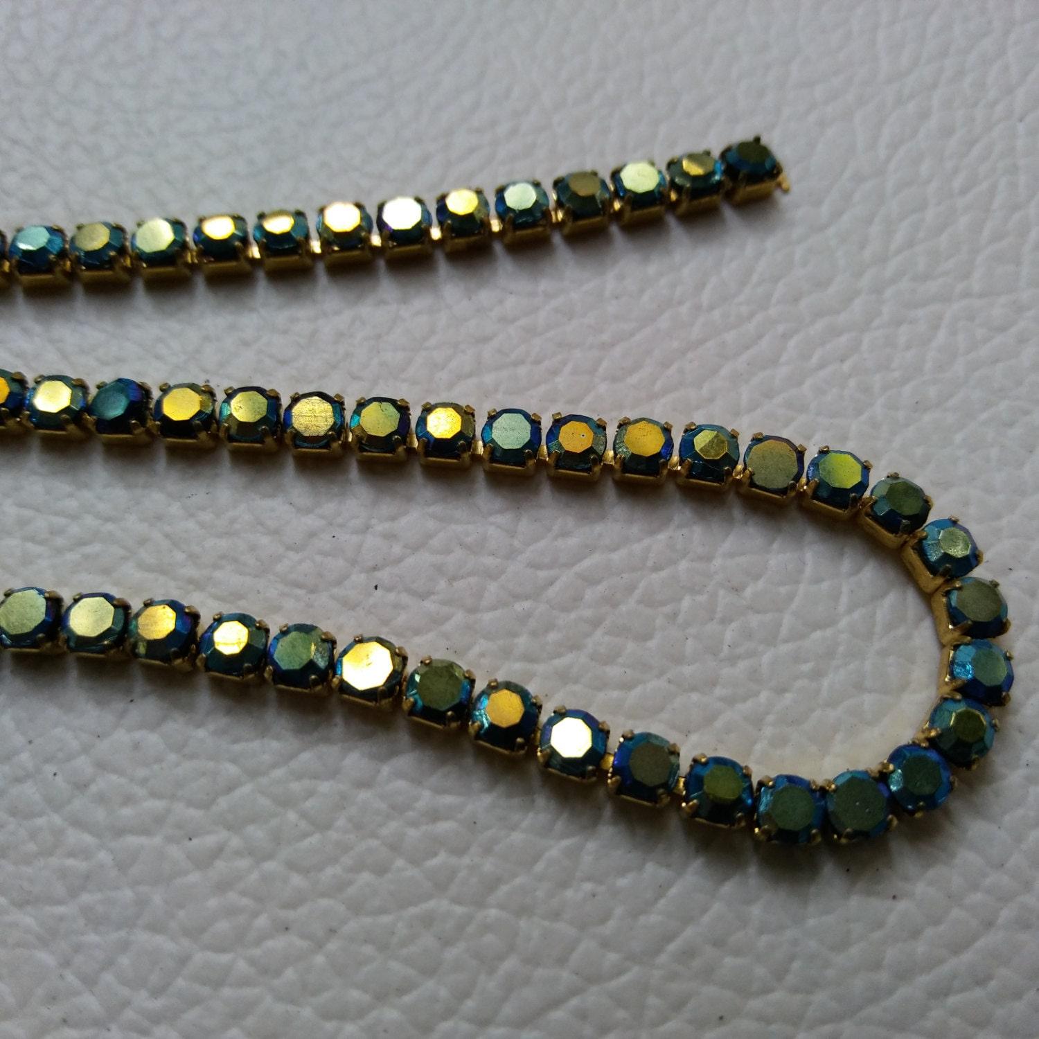 12 SS Close Rhinestone Chain Jet Black AB 3mm 1/2/5/15 Meters
