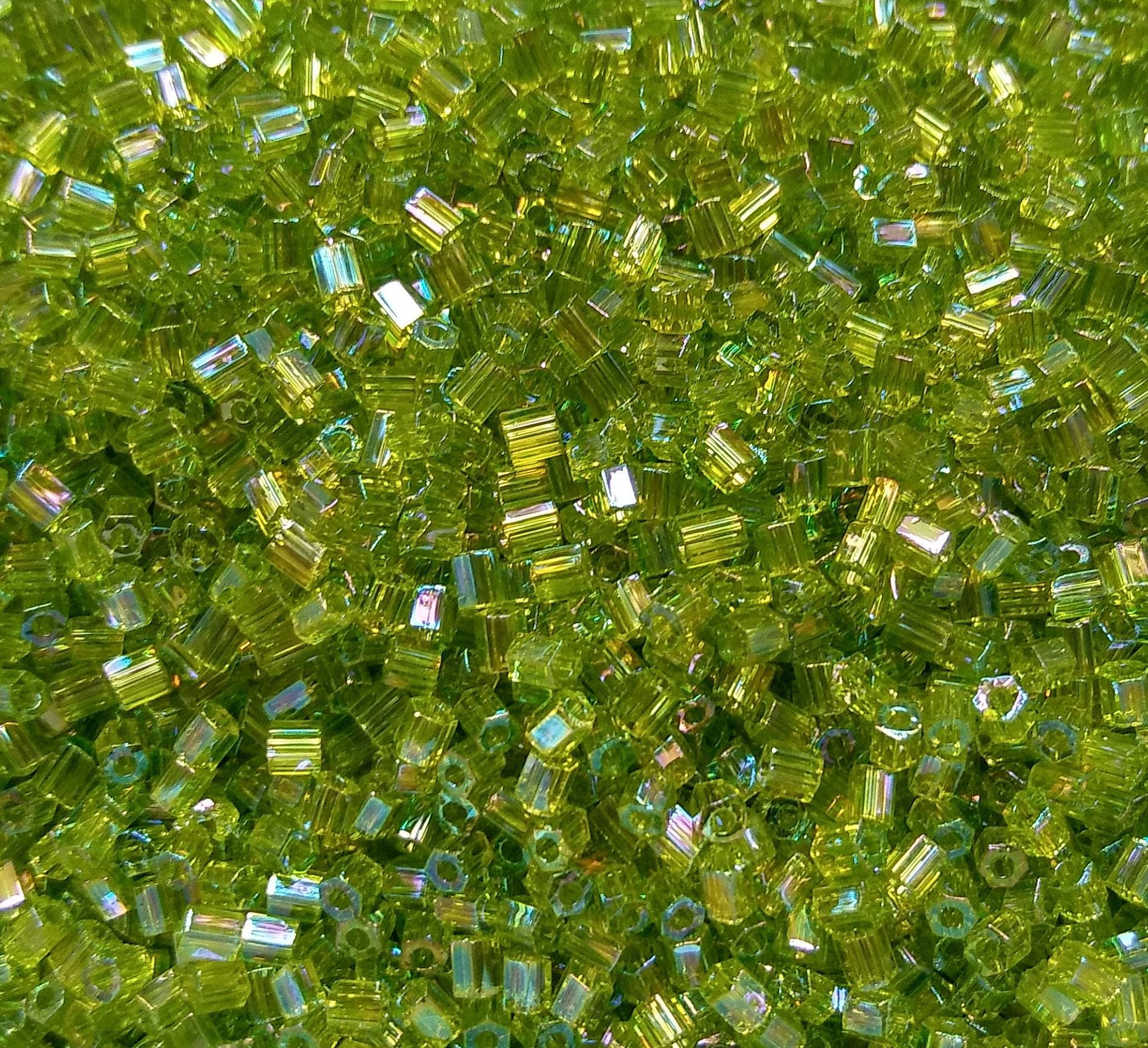 10/0 MATSUNO HEXAGON 2 Cuts Transparent Peridot Rainbow seed beads Vintage Japanese Beads 10/50/100/450 Grams