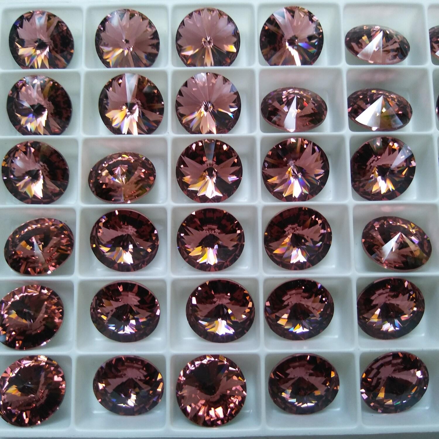 12mm Swarovski 1122 Rivoli Crystal Foiled in 28 Colours 6/12/24 Pieces PREMIUM Materials