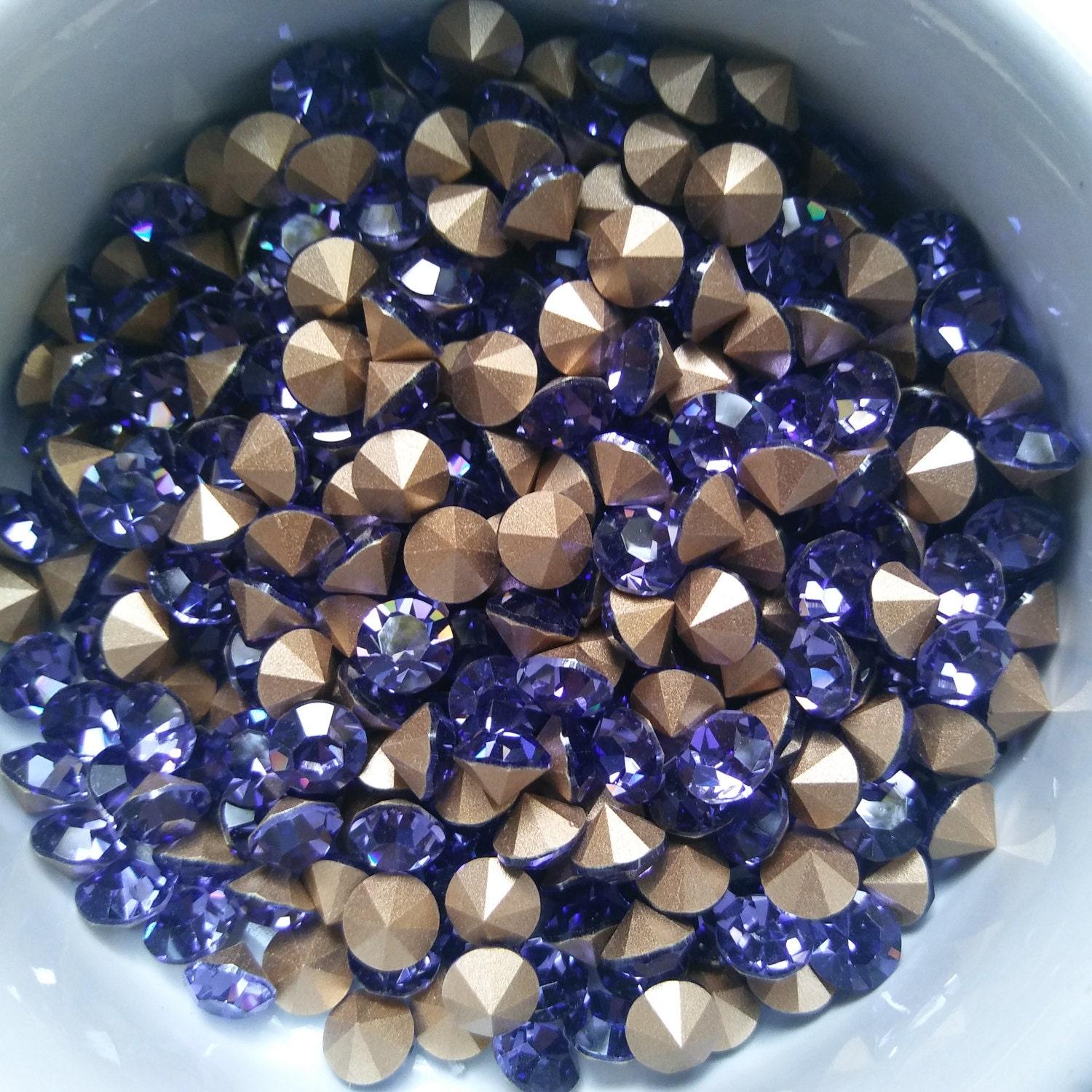 Swarovski 24ss/28ss/38ss Chaton Round Tanzanite (539) 6/12/24/100/300/500 Pieces