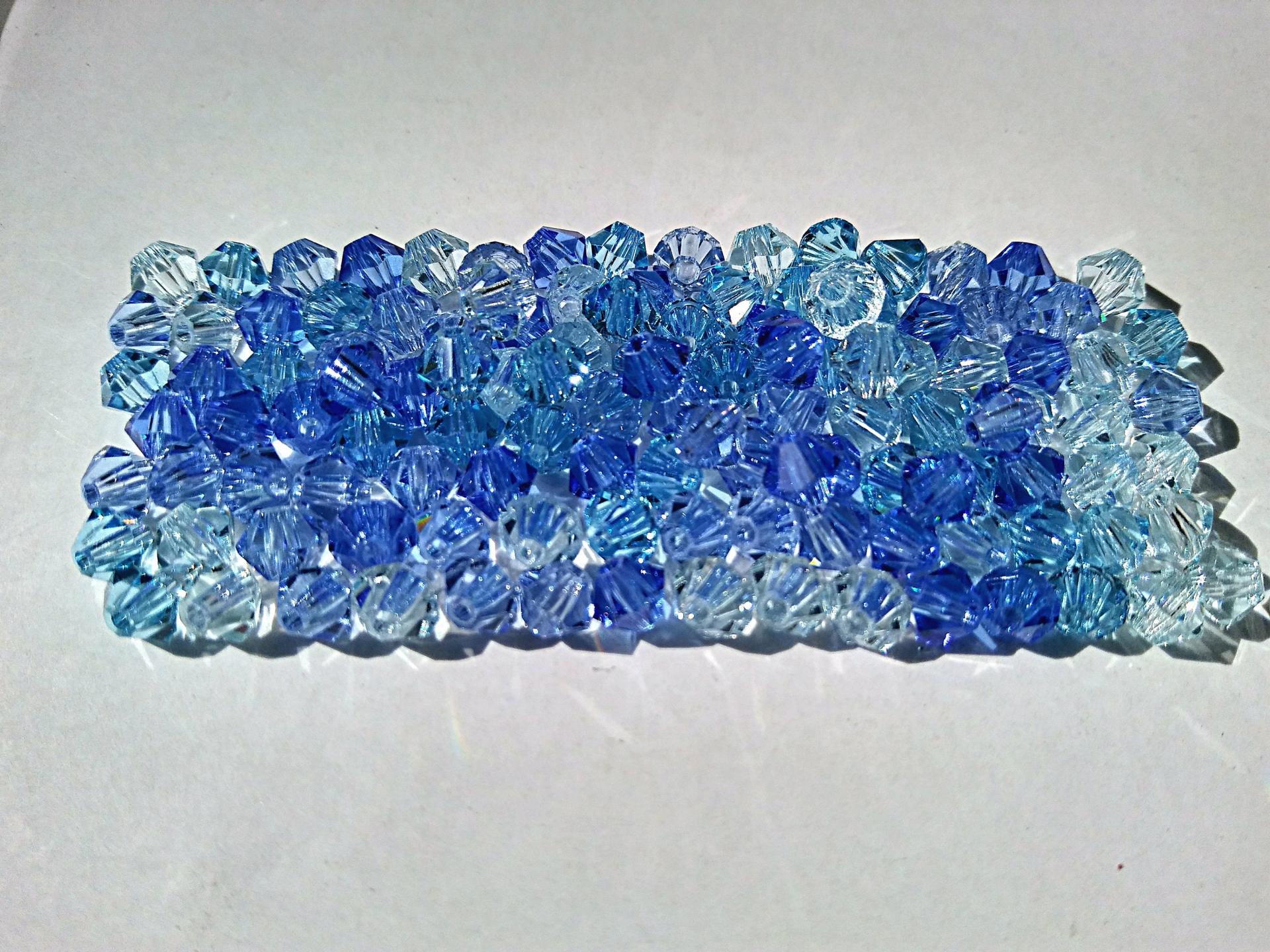 3/4mm Blue Shaded Mix Swarovski Bicone Beads 36/72/144/432/720 Pieces loose beads, mix beads, embroidery materials, craft supplies, saucer
