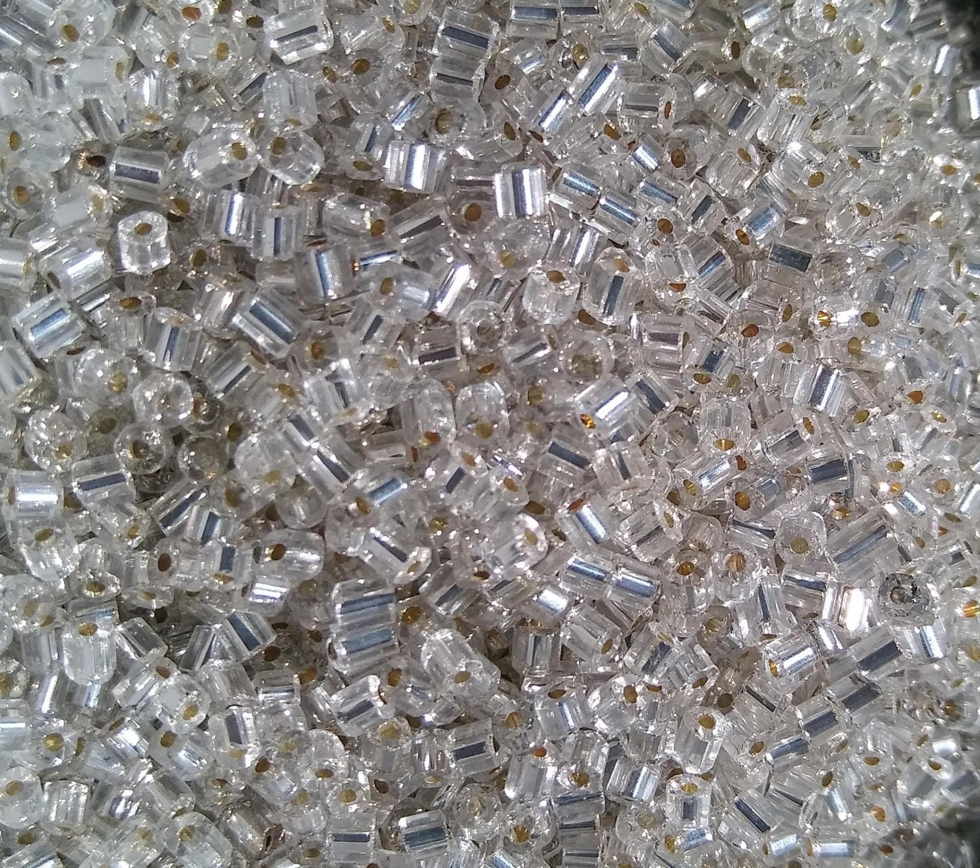 10/0 2 Cuts Crystal Transparent Silverlined seed beads Vintage Czech Beads 50/100/500 Grams