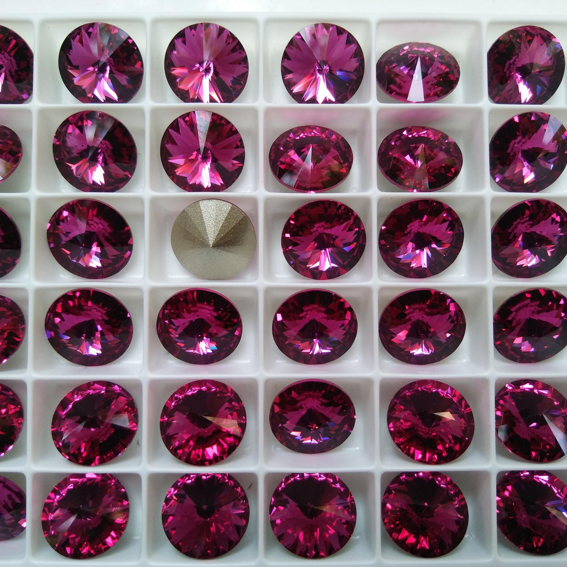 12mm Swarovski 1122 Rivoli Crystal Foiled in 28 Colours 6/12/24 Pieces PREMIUM Materials