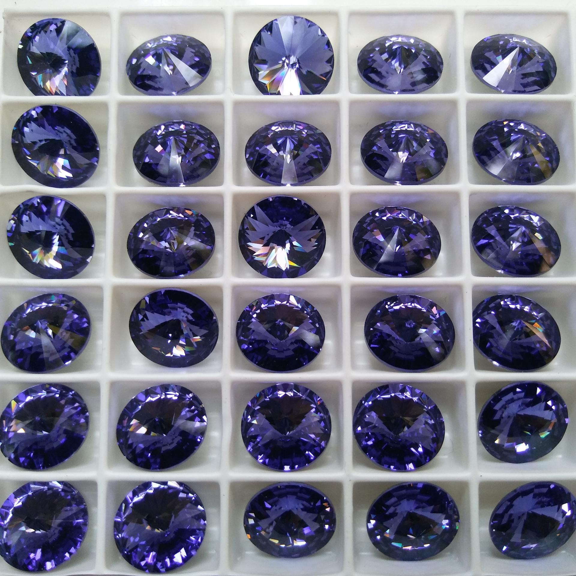 12mm Swarovski 1122 Rivoli Crystal Foiled in 28 Colours 6/12/24 Pieces PREMIUM Materials