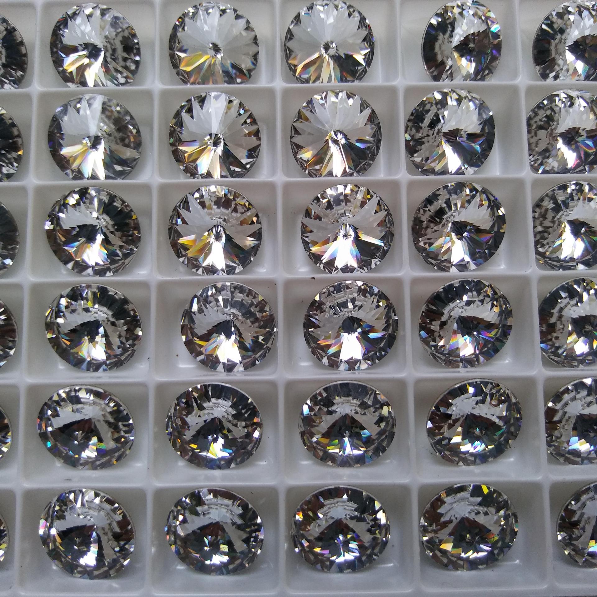 12mm Swarovski 1122 Rivoli Crystal Foiled in 28 Colours 6/12/24 Pieces PREMIUM Materials