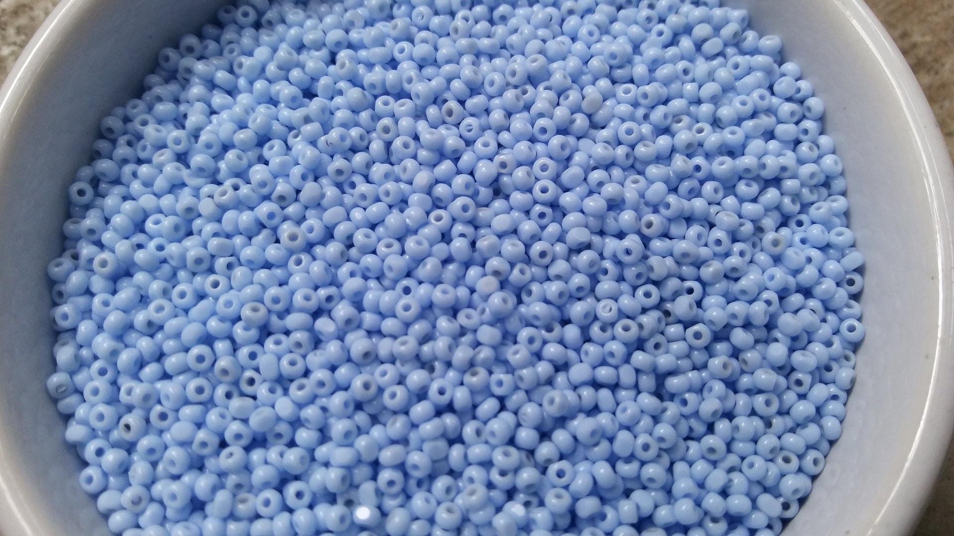 13/0 Charlotte true Cut Beads 1.6 MM Light Pale Blue Opaque 5/10/20/50/250/500 Grams Premium Seed Beads