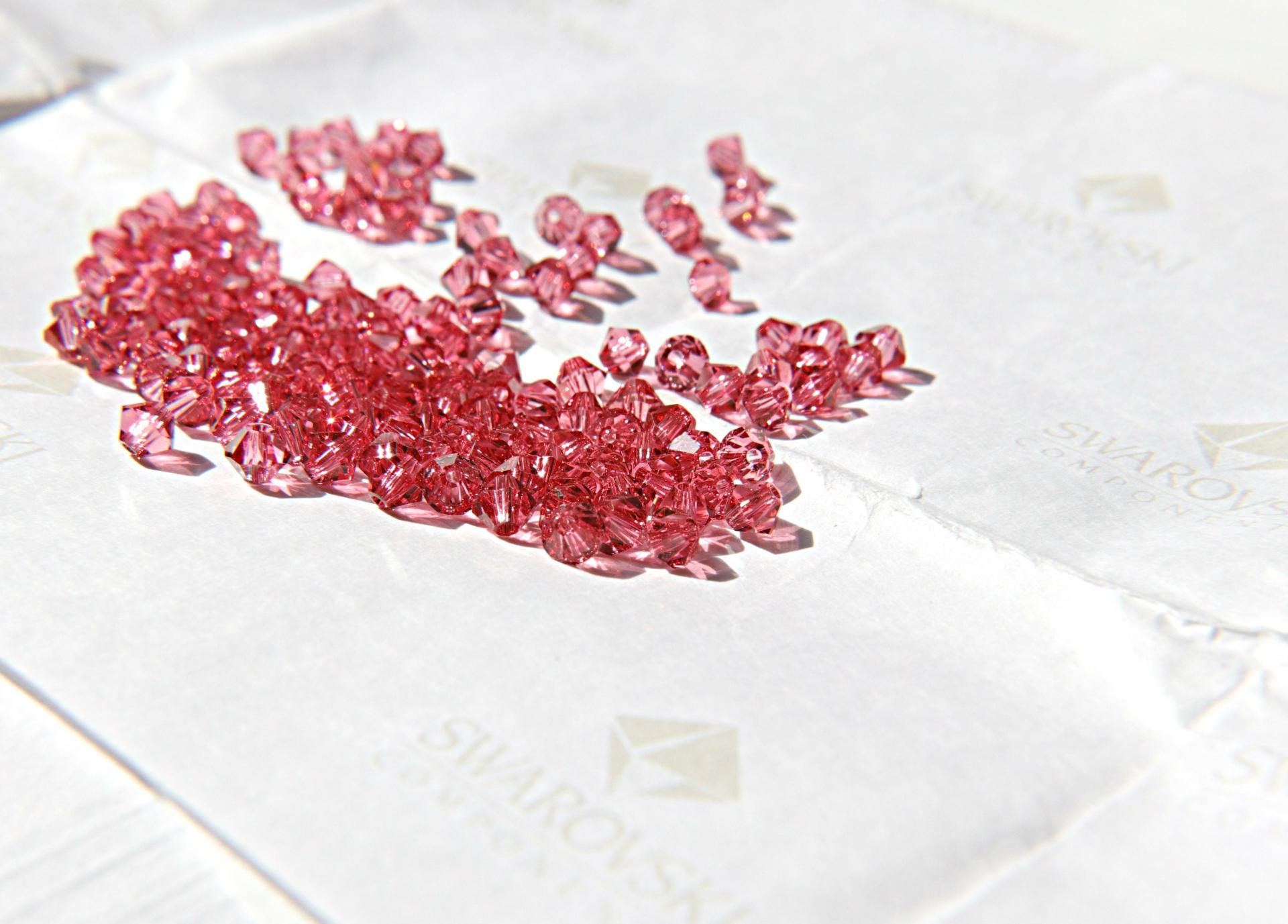 6mm Indian Pink Swarovski Bicone 12/36/72/144/288 Pieces (289) Jewelery making beads Rare findings, craft supplies, vintage embellishment