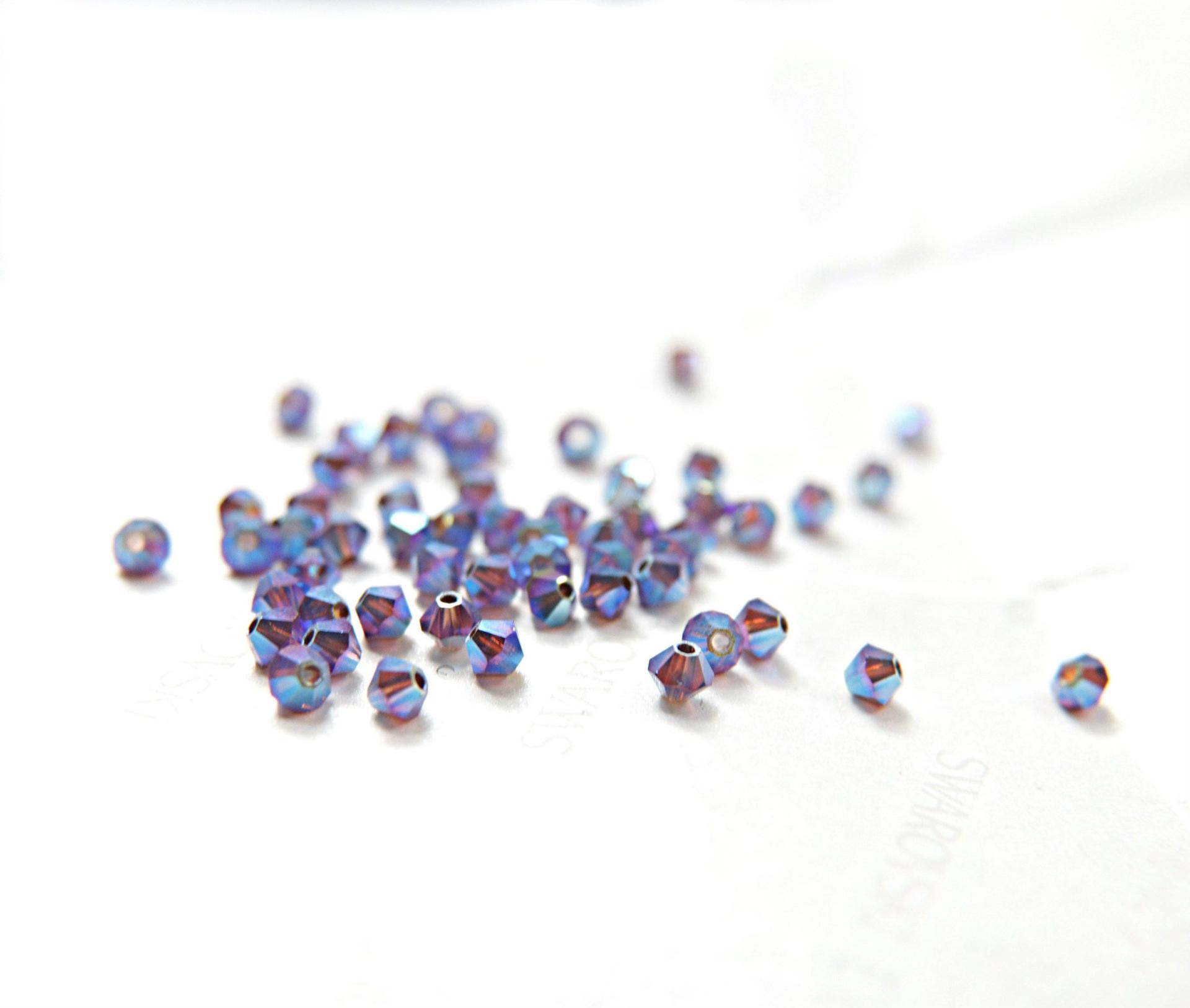 Swarovski (4mm) Burgundy AB 2X FC Bicones Rainbow Beads 36/72/144/432/720 Pieces (515) rainbow beads, jewelry making, couture embellishments