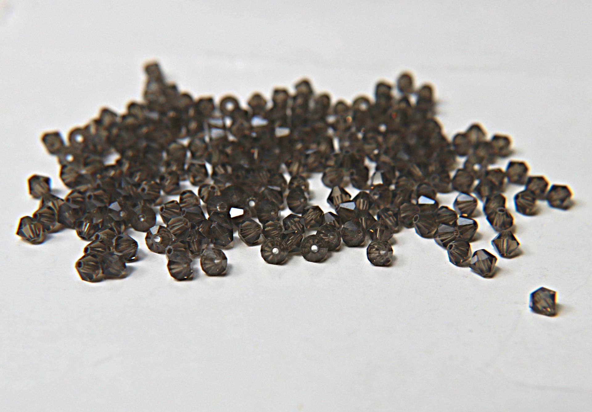 4mm Smoky Quartz Swarovski Bicone beads 50 Gross jewelry making beads (225) Rare findings, jewelry making, premium supplies