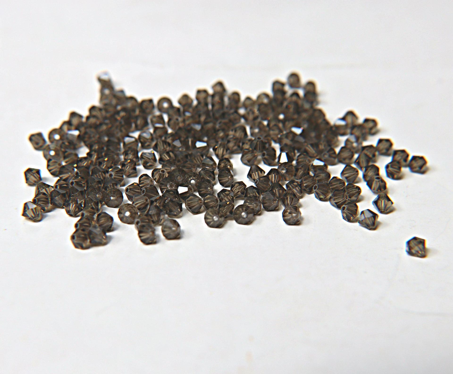 4mm Smoky Quartz Swarovski Bicone beads 50 Gross jewelry making beads (225) Rare findings, jewelry making, premium supplies