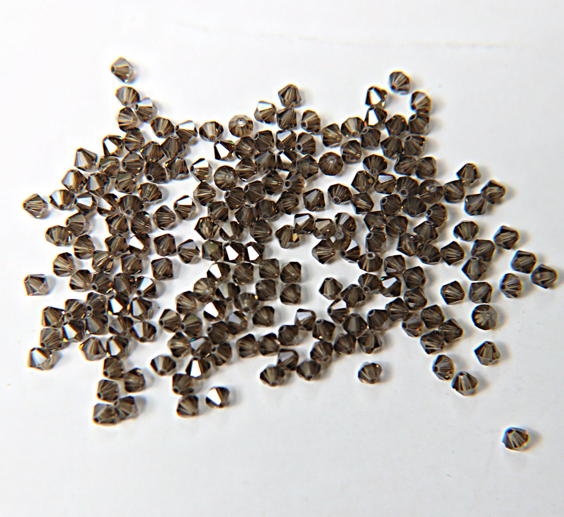 4mm Smoky Quartz Swarovski Bicone beads 50 Gross jewelry making beads (225) Rare findings, jewelry making, premium supplies