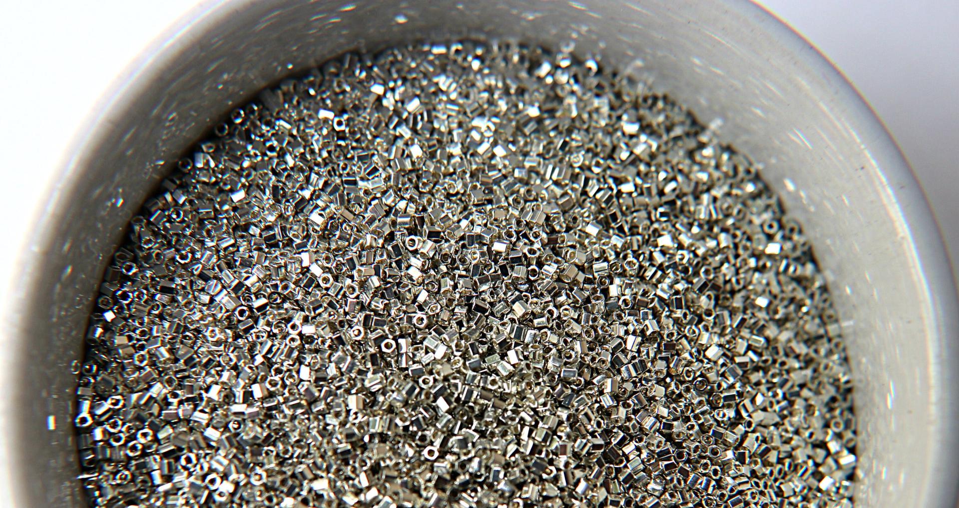 Miyuki Delica Hex Cut small Metallic Galvanised Silver Japanese Beads 10/20/50/100 Grams jewelry making, sterling beads, couture embroidery