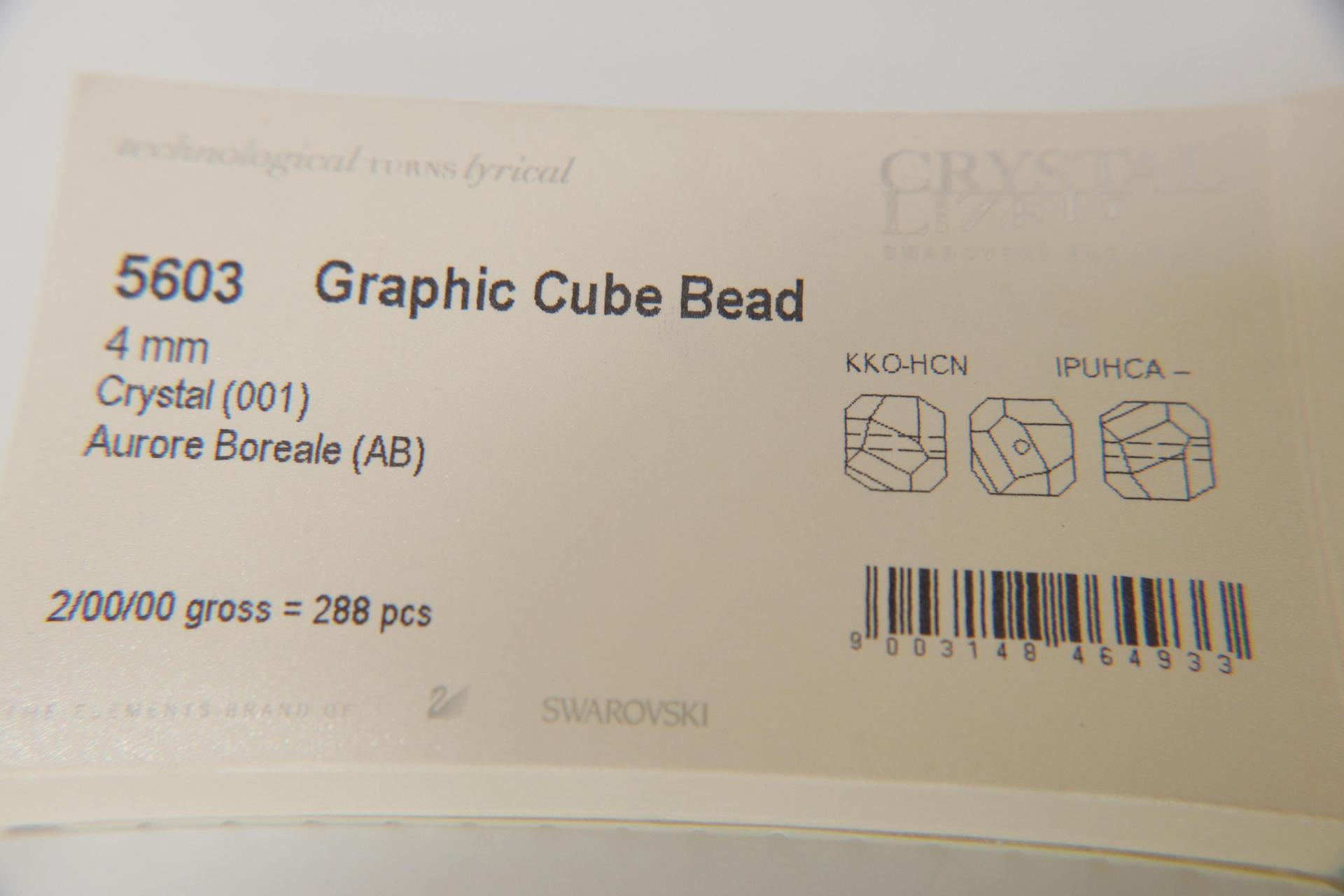 4MM CUBE AB | SWAROVSKI 5601 | 4 pieces