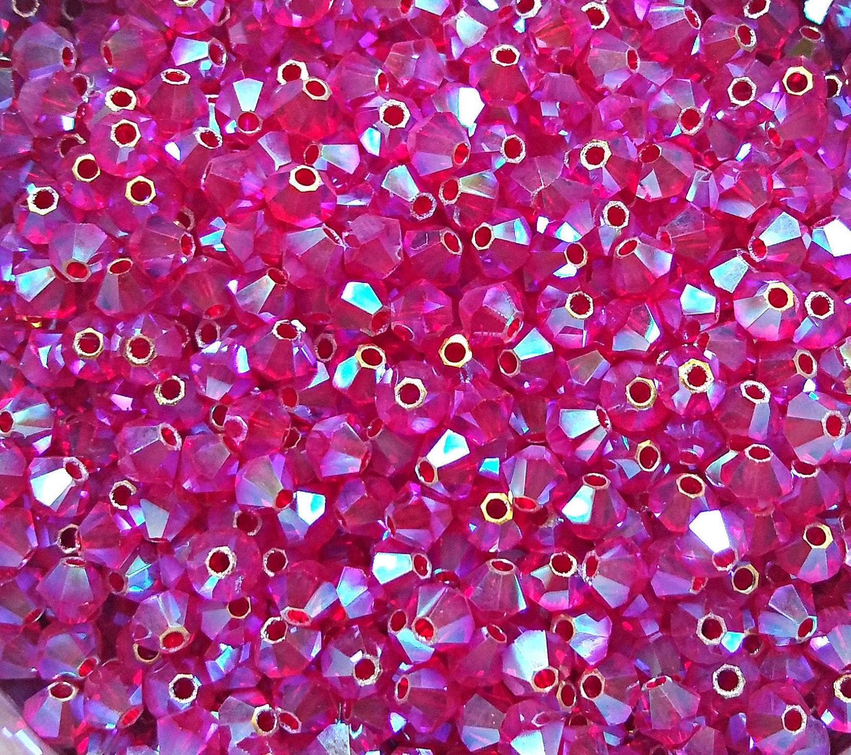 5mm Light Siam 2X Aurore Boreale Swarovski Bicone 12/36/72/144/432/720 Pieces (227 AB) Jewelry making rainbow beads, embroidery materials