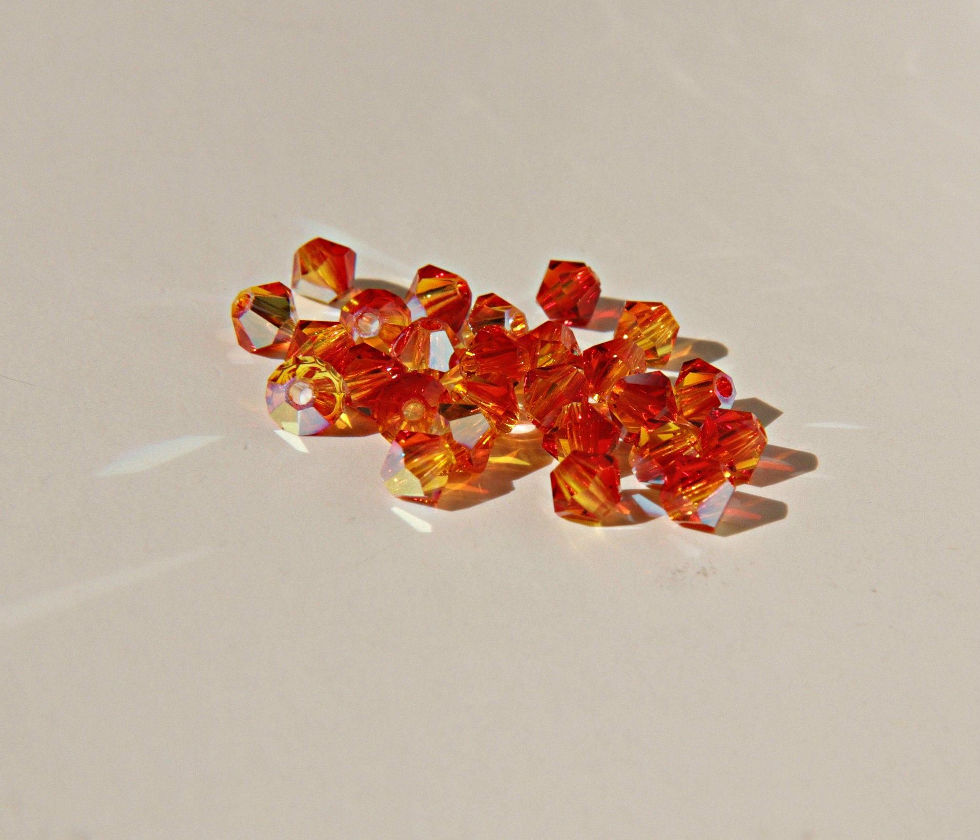 4mm Swarovski Fireopal AB Bicones beads 36/72/144/432/720 Pieces rare findings, designer beads, couture embellishments, embroidery materials