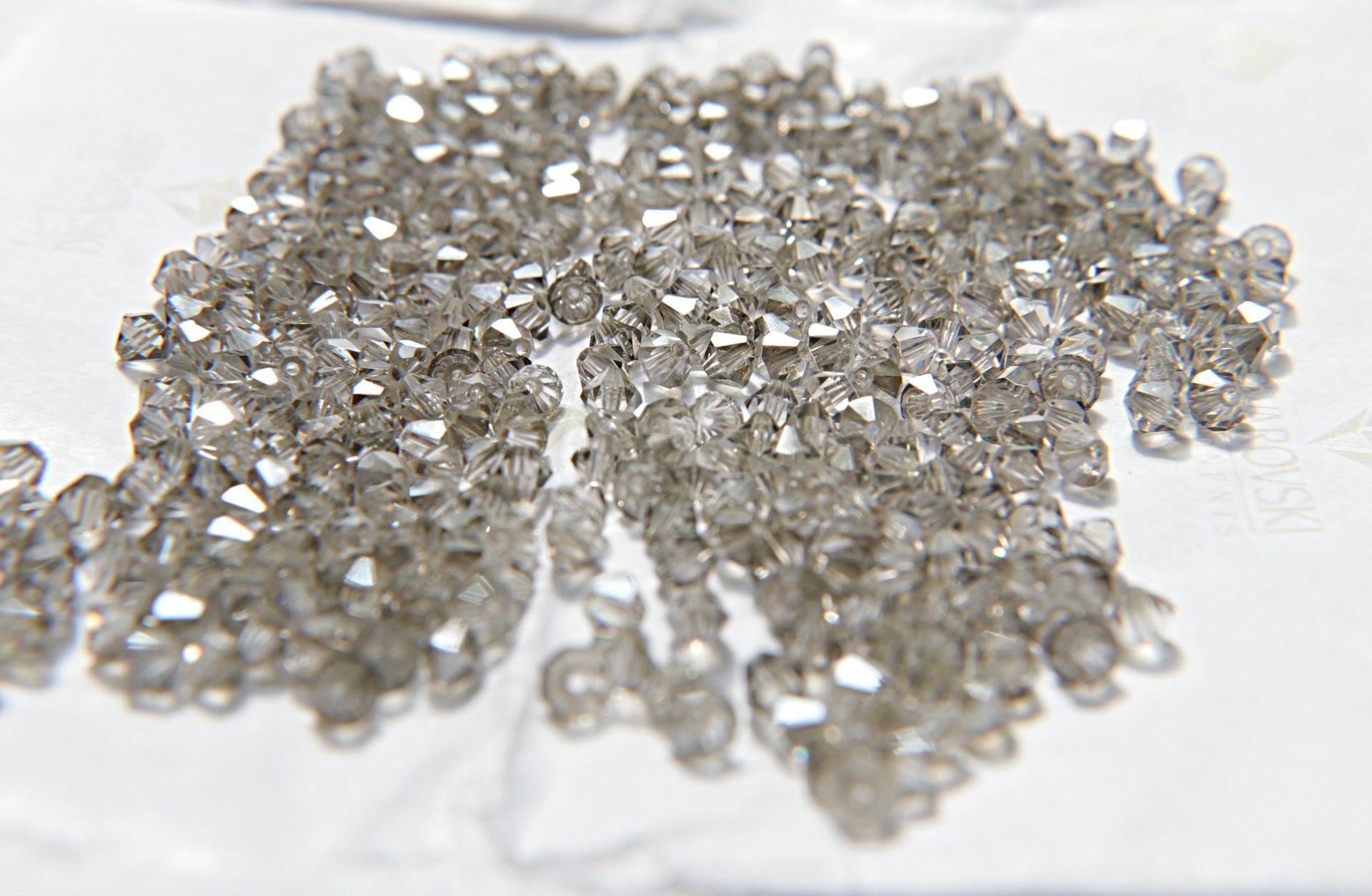 4mm Crystal Satin Swarovski Bicone beads 36/72/144/432/720 Pieces embroidery materials, loose beads, craft supply, vintage findings
