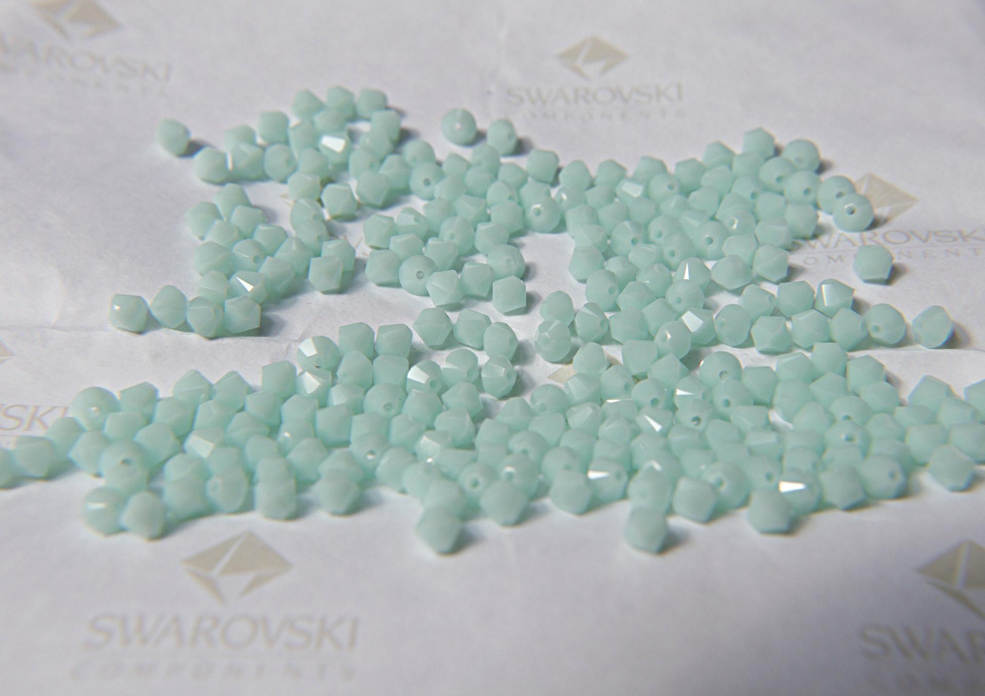 4/5mm Mint Alabaster Swarovski Bicone beads 12/36/72/144/432/720 Pieces (397) VINTAGE SWAROVSKI, jewelry making, embroidery materials