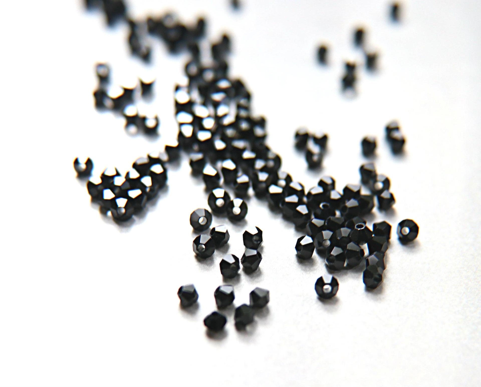 4/5mm Jet Black Swarovski Bicone 12/36/72/144/432/720 Pieces (280) Jewelry making beads, embroidery materials, crystal black