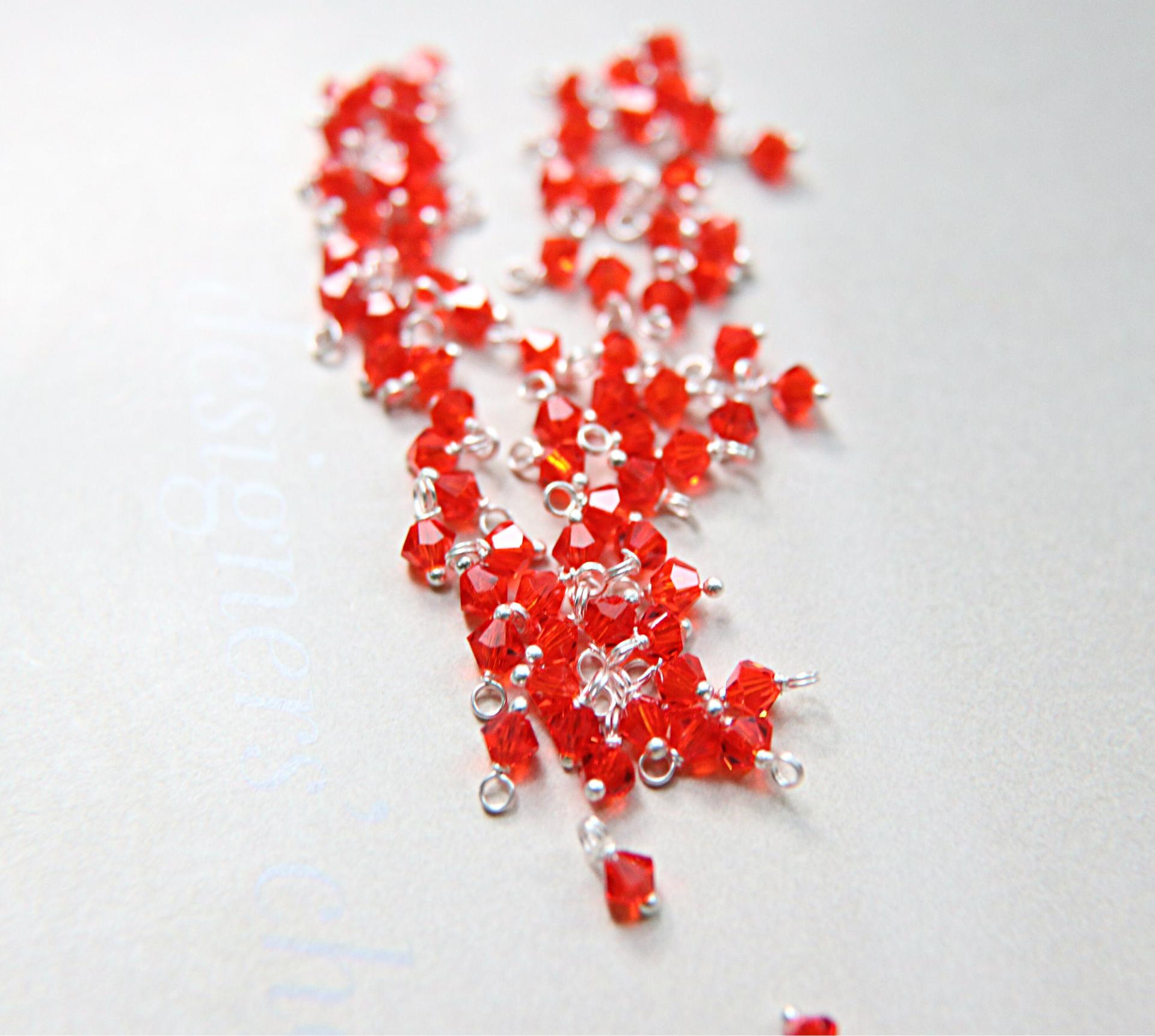 4mm Swarovski Hyacinth crystal dangles in Sterling Silver wire wrapped- charms- drops- jewelry making 72/144/432/1000Pieces