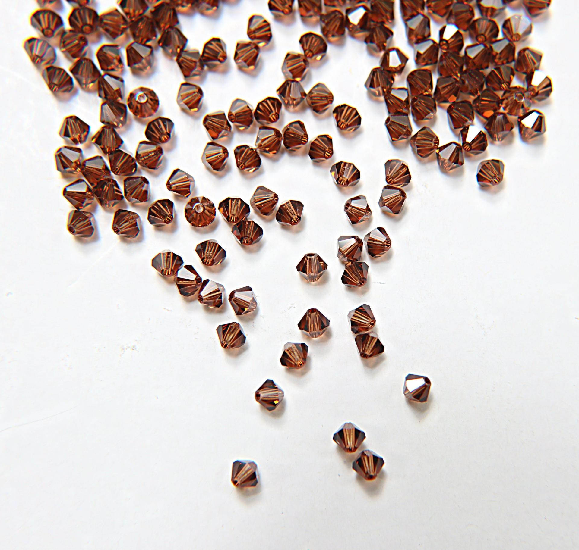 Light Smoked Topaz (4mm) Swarovski Bicone beads 36/72/144/432/720 Pieces (221) Rare findings, jewelry making, craft supplies, embellishment