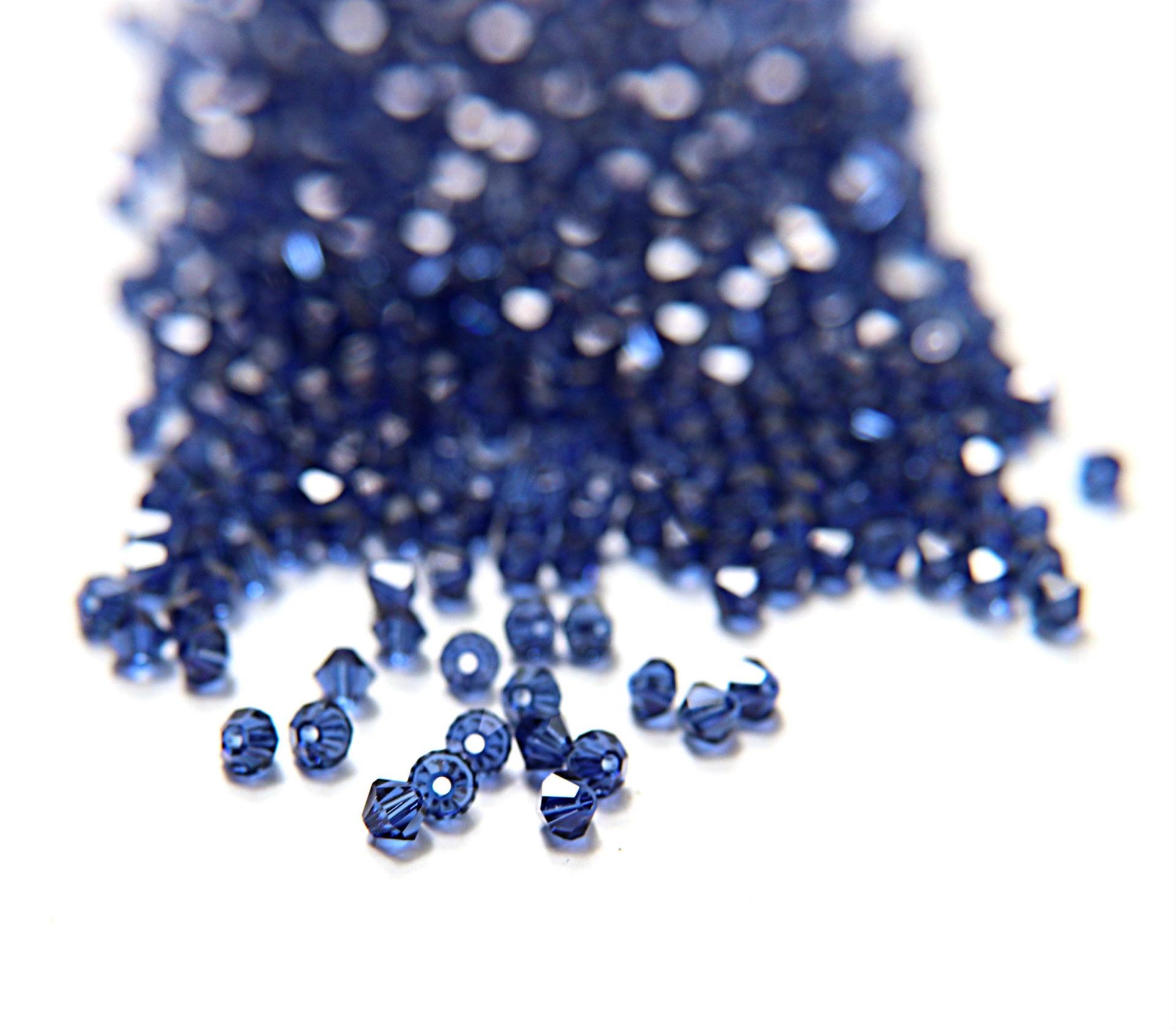 Dark Sapphire Swarovski Bicone beads (4mm)  36/72/144/432/720 Pieces VINTAGE SWAROVSKI, jewelry making, embroidery materials, craft supply