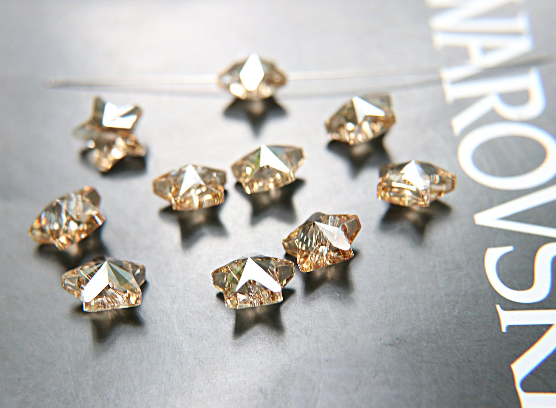 Swarovski Elements 14mm #5714 Star Beads in Crystal Golden Shadow 12/24/72/144 pieces wedding decorations, jewelry supplies, craft supply