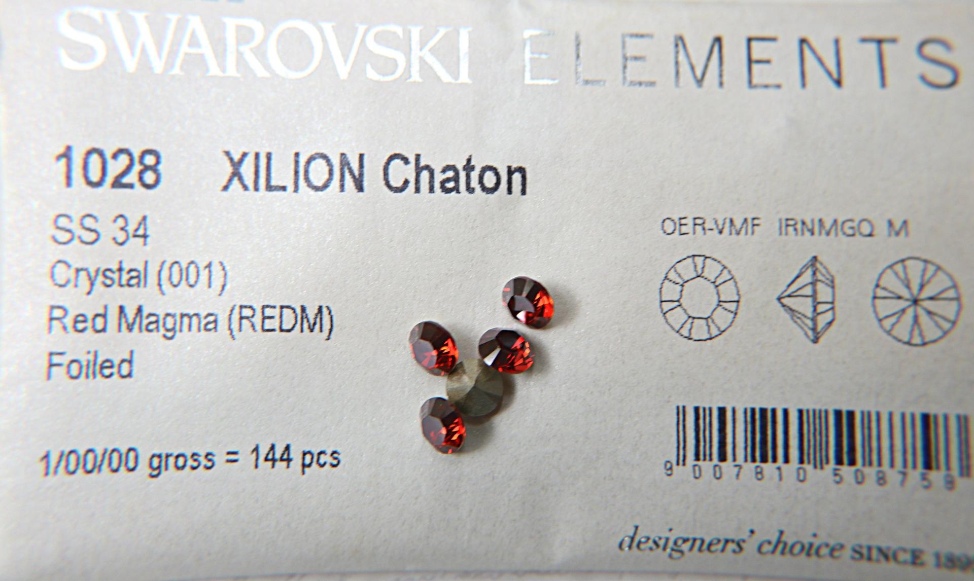 Swarovski 34ss Chaton Round Crystal Red Magma 6/12/24/100/300 Pieces