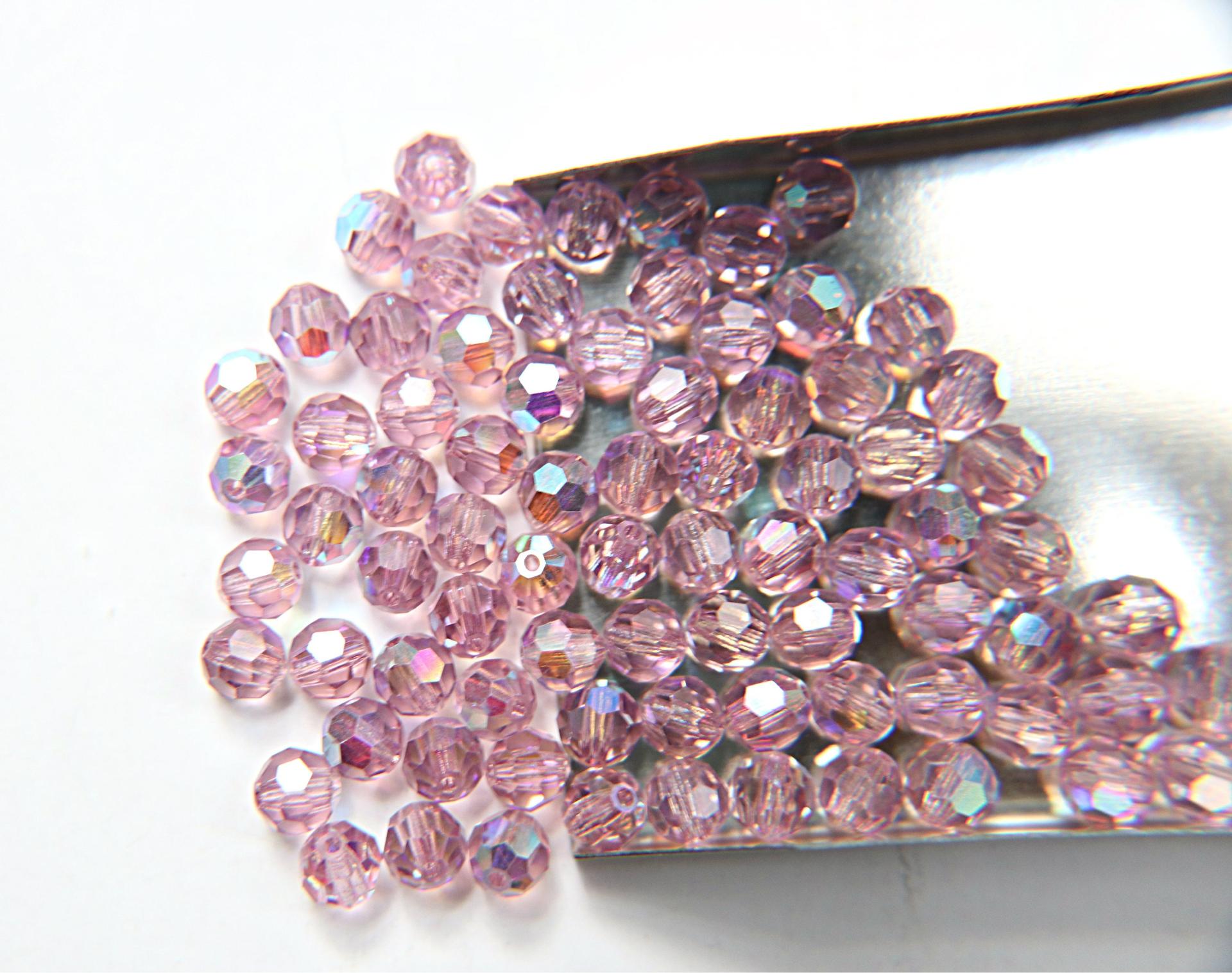 6mm Swarovski Elements Article 5000 Light Amethyst Aurore Boreale Faceted Round Beads 6/12/36/172/44/288/720 Pieces