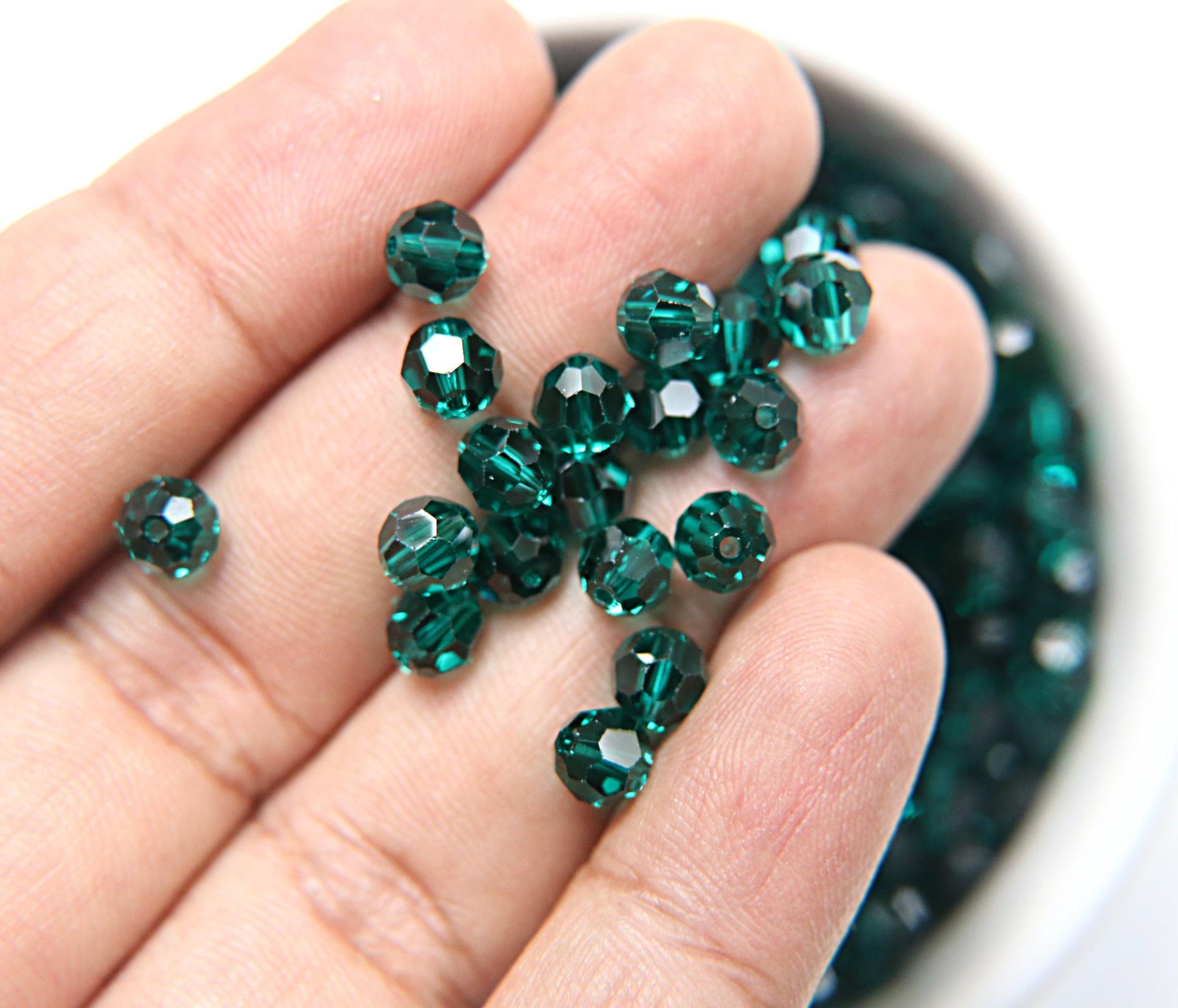 6mm Swarovski Elements Article 5000 EMERALD Faceted Round Beads 6/12/36/172/44/288/720 Pieces