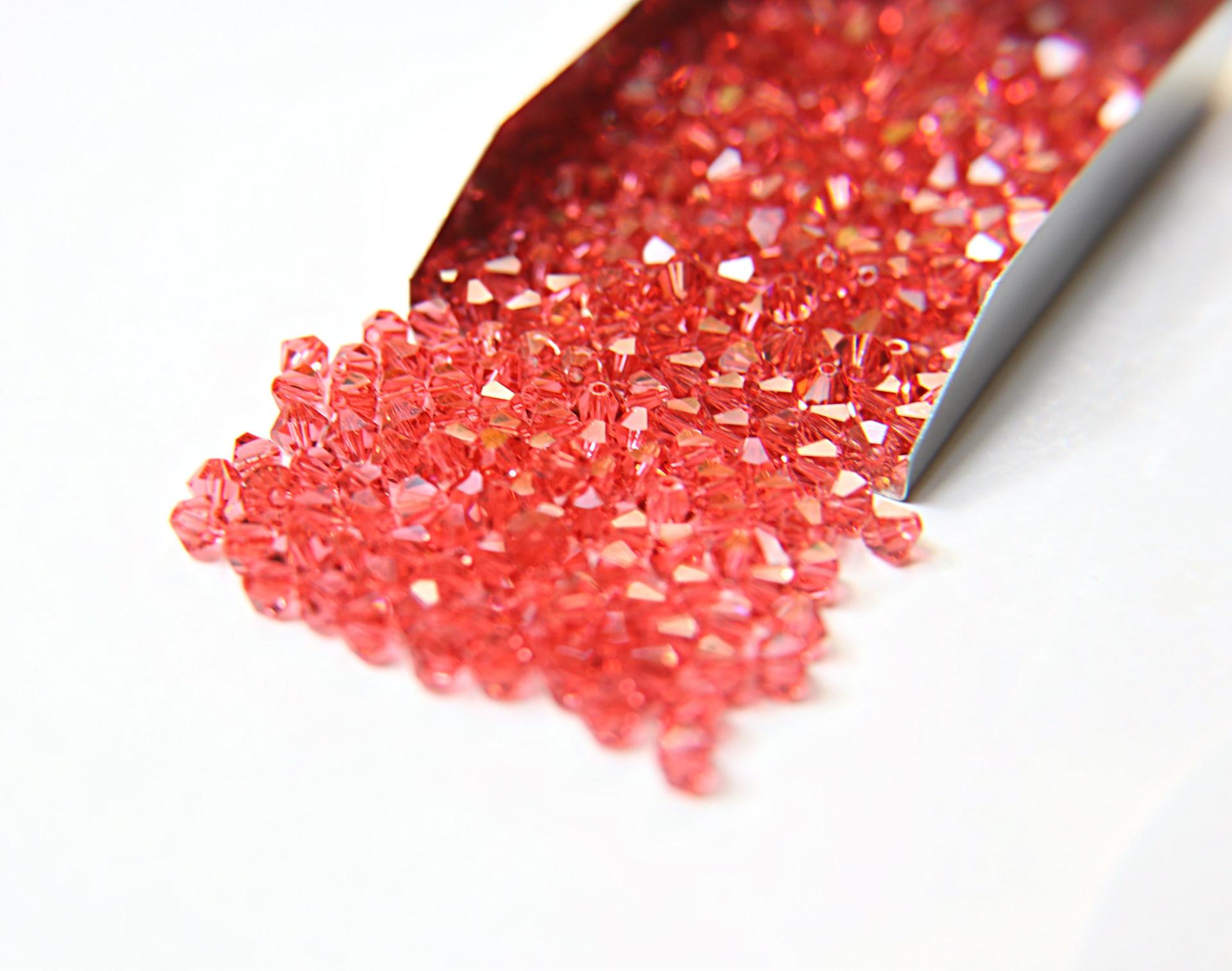 4/5mm Padparadscha Swarovski Bicone 12/36/72/144/432/720 Pieces (542) jewelry making beads, embroidery materials, jewelry supply